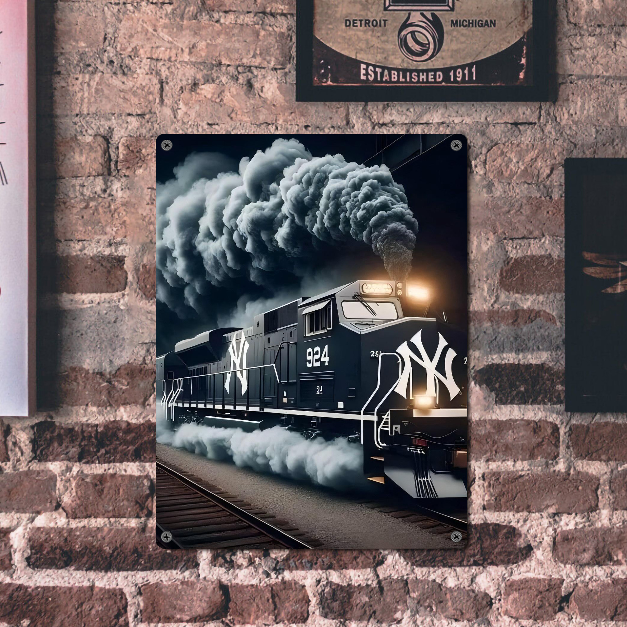 New York Yankees 257 Vintage Metal Tin Sign 12x16inch – Retro Wall Art Decor For Home, Bar, Kitchen, Bedroom, Office – Durable Iron Sheet Poster, Easy To Hang, Full-Color Printing