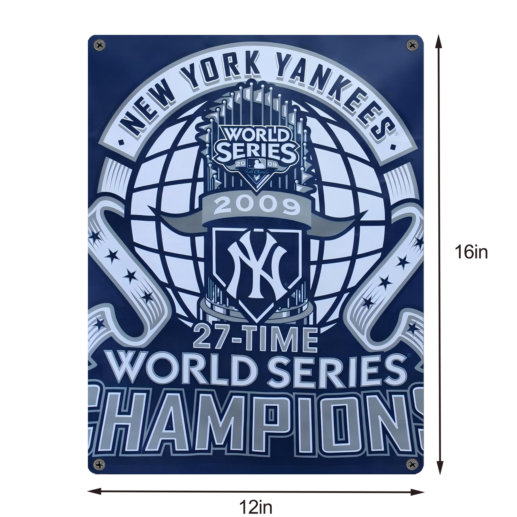 New York Yankees 270 Vintage Metal Tin Sign 12x16inch – Retro Wall Art Decor For Home, Bar, Kitchen, Bedroom, Office – Durable Iron Sheet Poster, Easy To Hang, Full-Color Printing