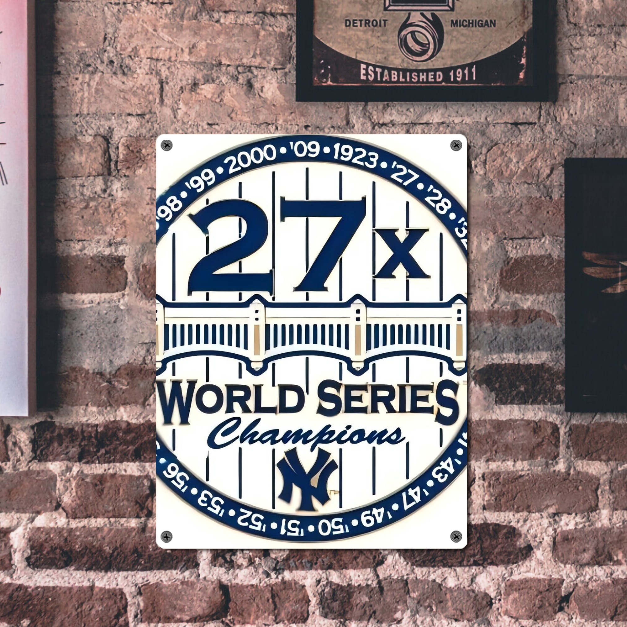 New York Yankees 263 Vintage Metal Tin Sign 12x16inch – Retro Wall Art Decor For Home, Bar, Kitchen, Bedroom, Office – Durable Iron Sheet Poster, Easy To Hang, Full-Color Printing