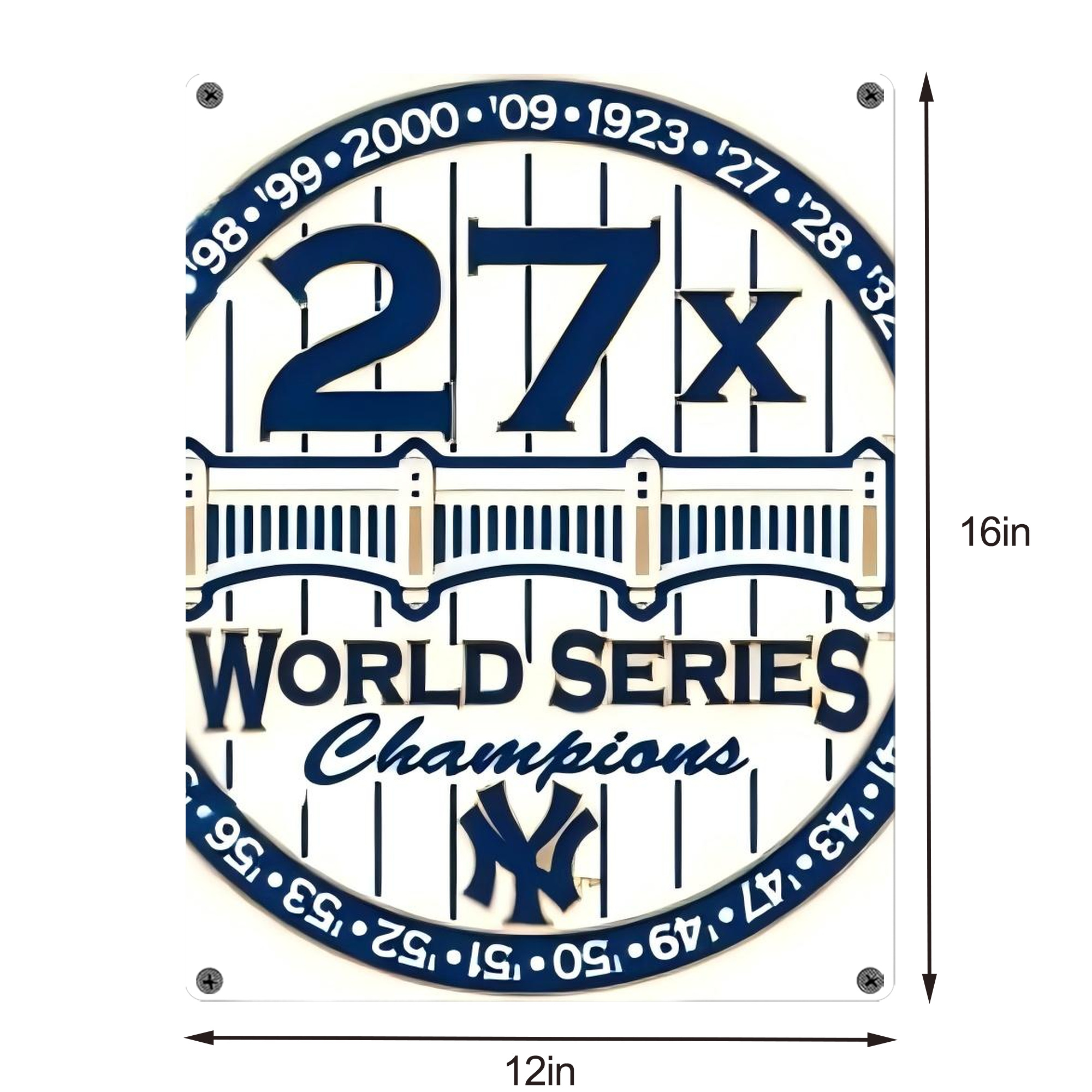 New York Yankees 263 Vintage Metal Tin Sign 12x16inch – Retro Wall Art Decor For Home, Bar, Kitchen, Bedroom, Office – Durable Iron Sheet Poster, Easy To Hang, Full-Color Printing