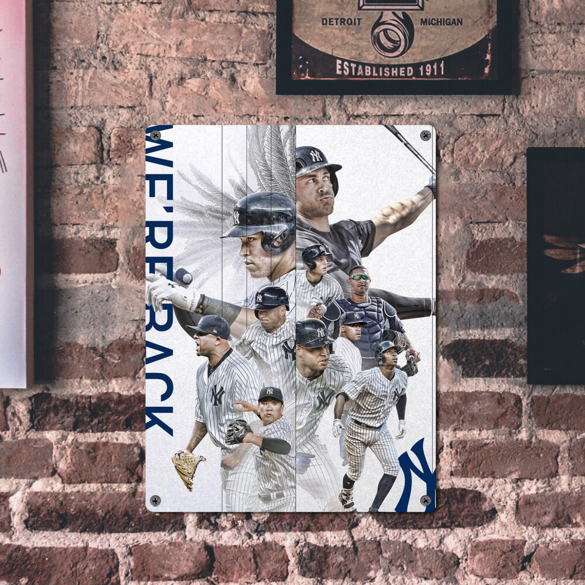 New York Yankees 305 Vintage Metal Tin Sign 12x16inch – Retro Wall Art Decor For Home, Bar, Kitchen, Bedroom, Office – Durable Iron Sheet Poster, Easy To Hang, Full-Color Printing