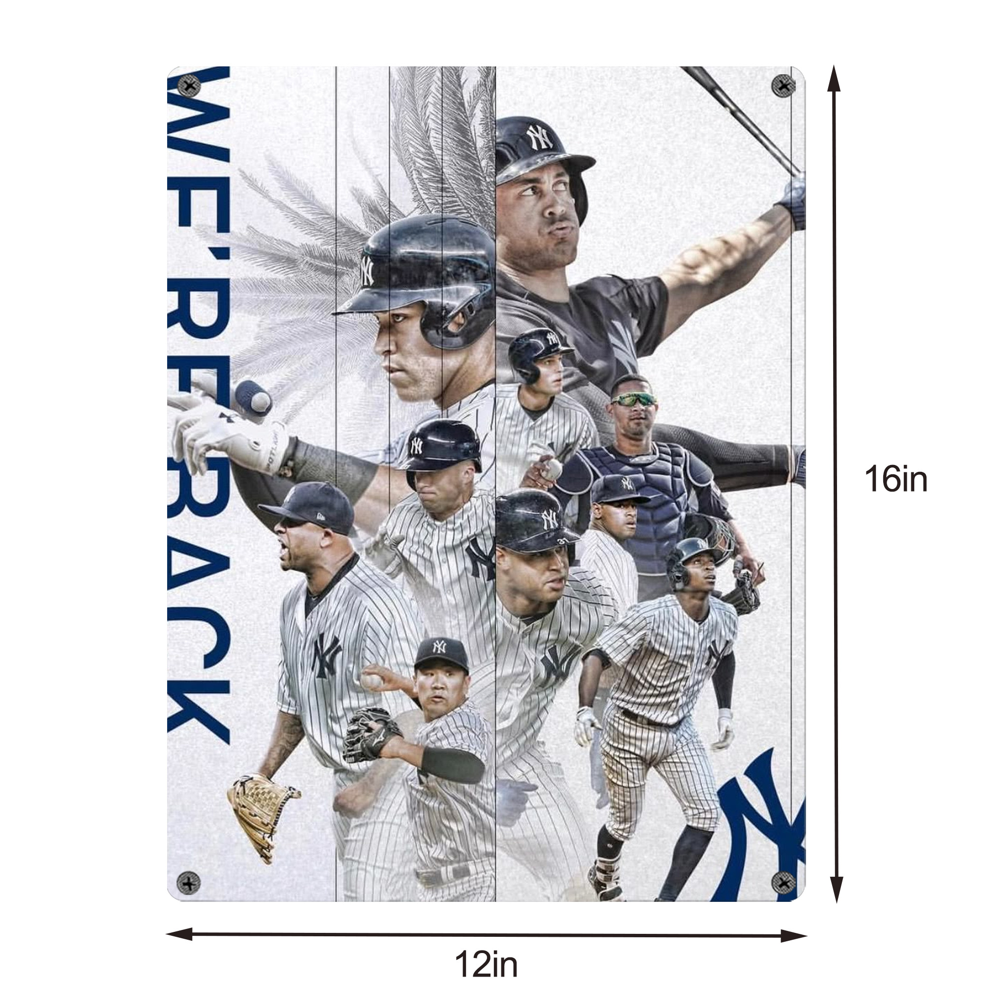 New York Yankees 305 Vintage Metal Tin Sign 12x16inch – Retro Wall Art Decor For Home, Bar, Kitchen, Bedroom, Office – Durable Iron Sheet Poster, Easy To Hang, Full-Color Printing