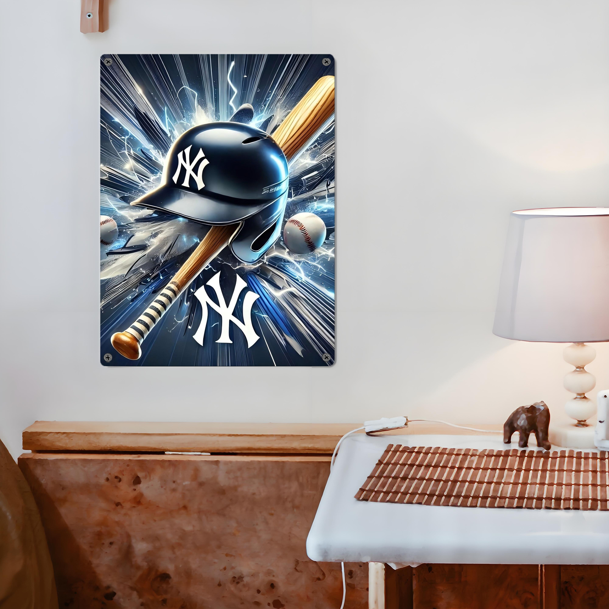 New York Yankees 264 Vintage Metal Tin Sign 12x16inch – Retro Wall Art Decor For Home, Bar, Kitchen, Bedroom, Office – Durable Iron Sheet Poster, Easy To Hang, Full-Color Printing
