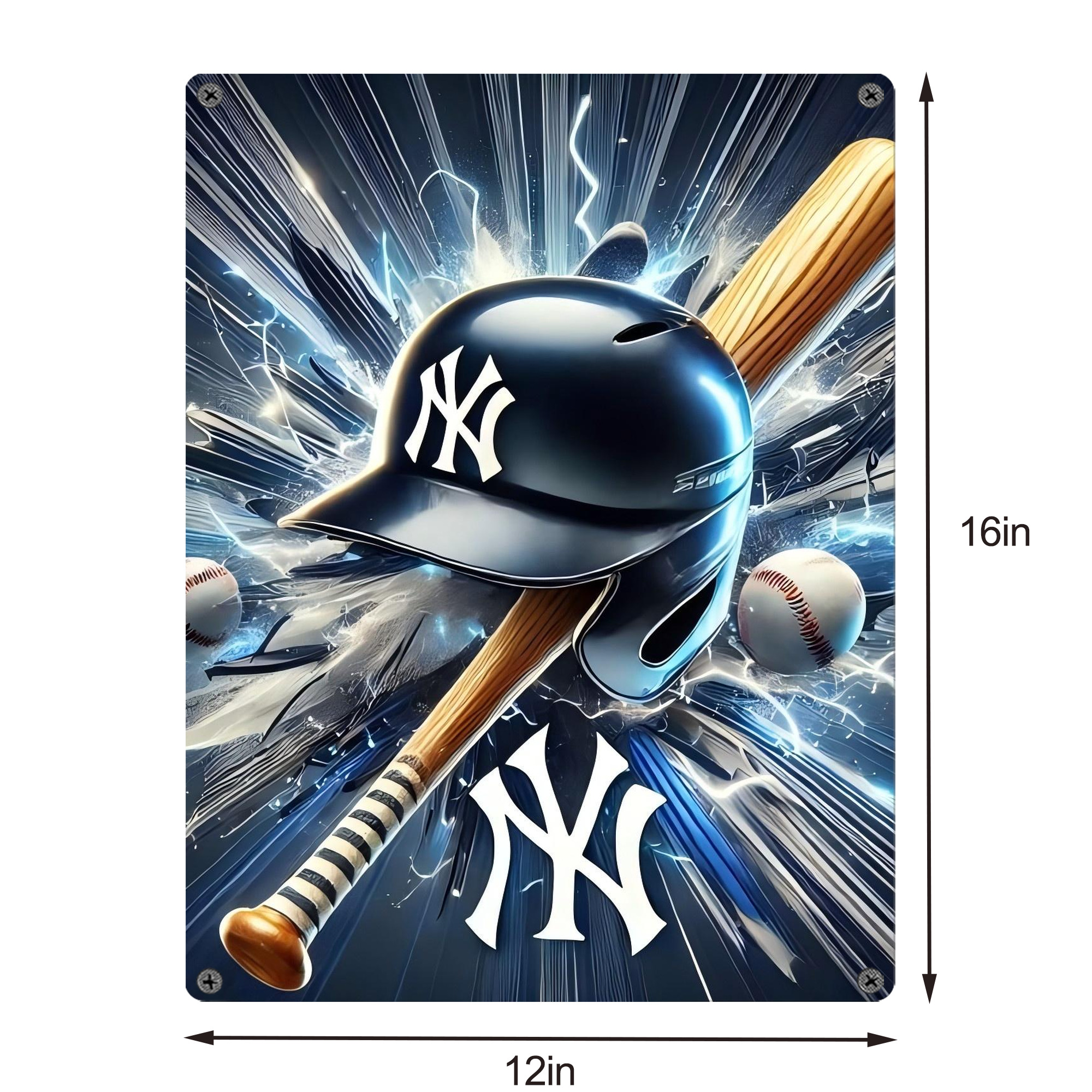 New York Yankees 264 Vintage Metal Tin Sign 12x16inch – Retro Wall Art Decor For Home, Bar, Kitchen, Bedroom, Office – Durable Iron Sheet Poster, Easy To Hang, Full-Color Printing