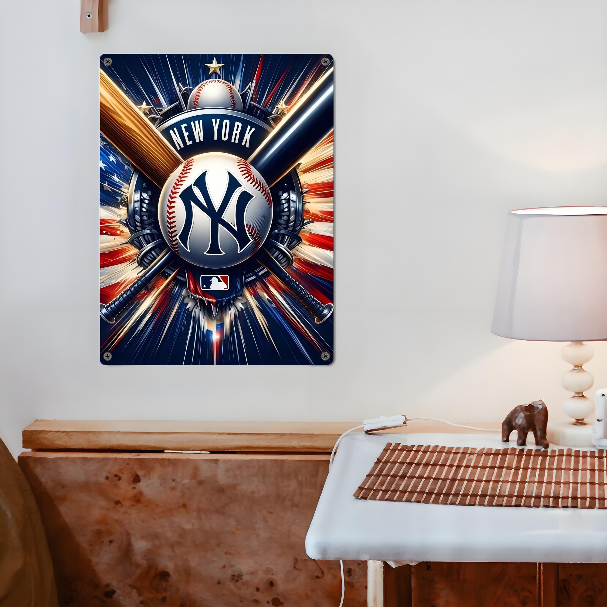 New York Yankees 268 Vintage Metal Tin Sign 12x16inch – Retro Wall Art Decor For Home, Bar, Kitchen, Bedroom, Office – Durable Iron Sheet Poster, Easy To Hang, Full-Color Printing