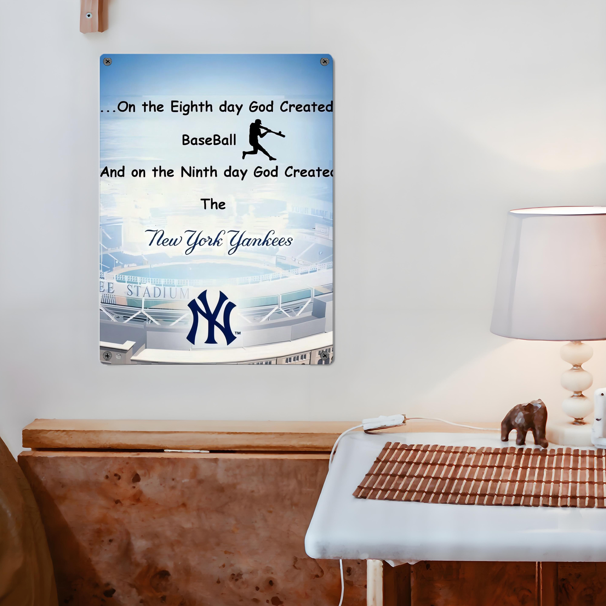 New York Yankees 314 Vintage Metal Tin Sign 12x16inch – Retro Wall Art Decor For Home, Bar, Kitchen, Bedroom, Office – Durable Iron Sheet Poster, Easy To Hang, Full-Color Printing