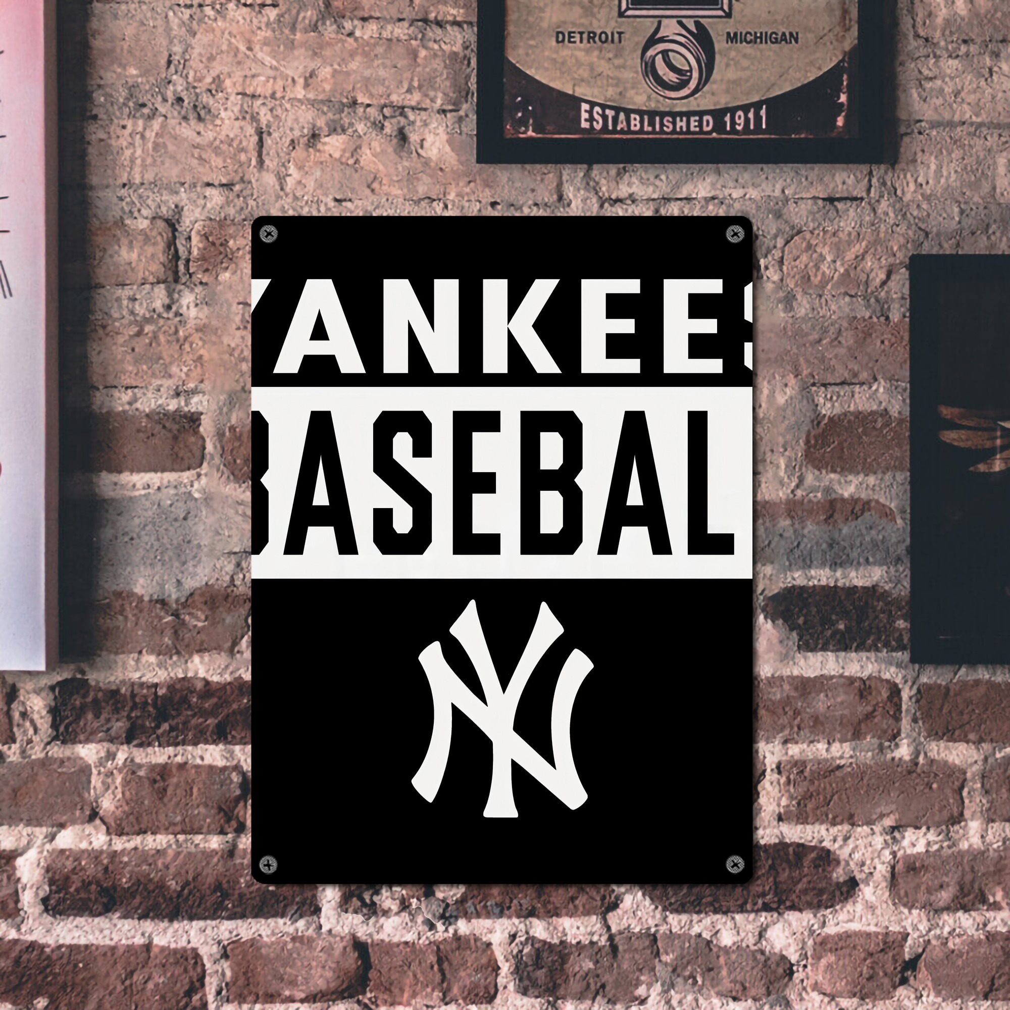 New York Yankees 266 Vintage Metal Tin Sign 12x16inch – Retro Wall Art Decor For Home, Bar, Kitchen, Bedroom, Office – Durable Iron Sheet Poster, Easy To Hang, Full-Color Printing