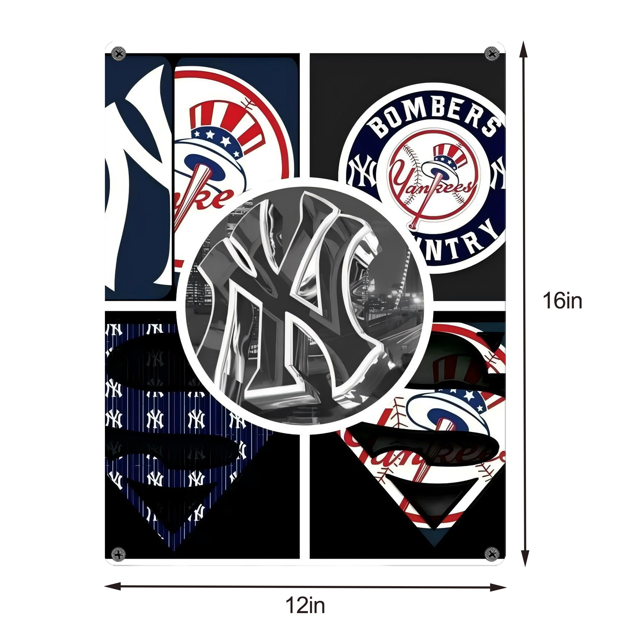 New York Yankees 269 Vintage Metal Tin Sign 12x16inch – Retro Wall Art Decor For Home, Bar, Kitchen, Bedroom, Office – Durable Iron Sheet Poster, Easy To Hang, Full-Color Printing