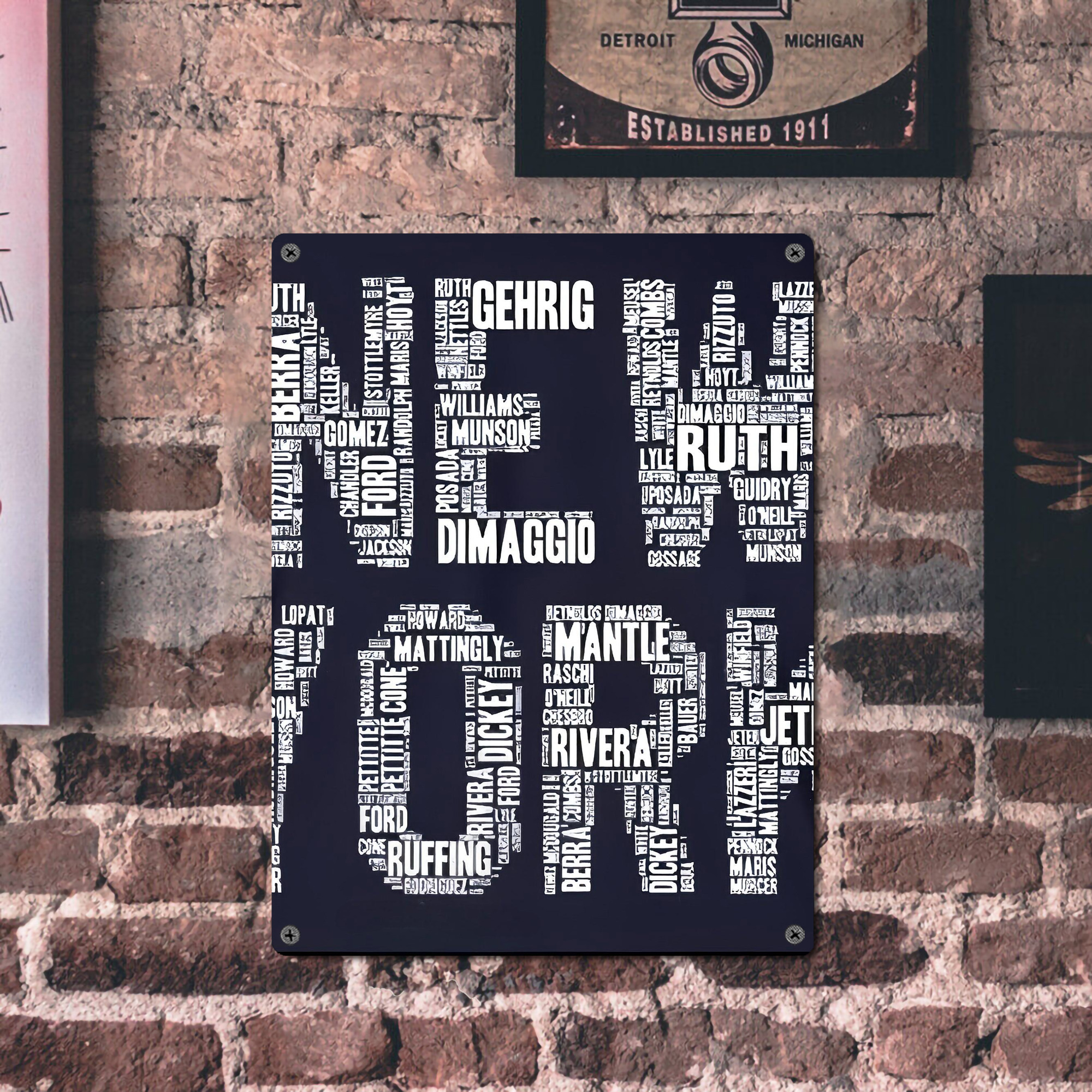 New York Yankees 303 Vintage Metal Tin Sign 12x16inch – Retro Wall Art Decor For Home, Bar, Kitchen, Bedroom, Office – Durable Iron Sheet Poster, Easy To Hang, Full-Color Printing