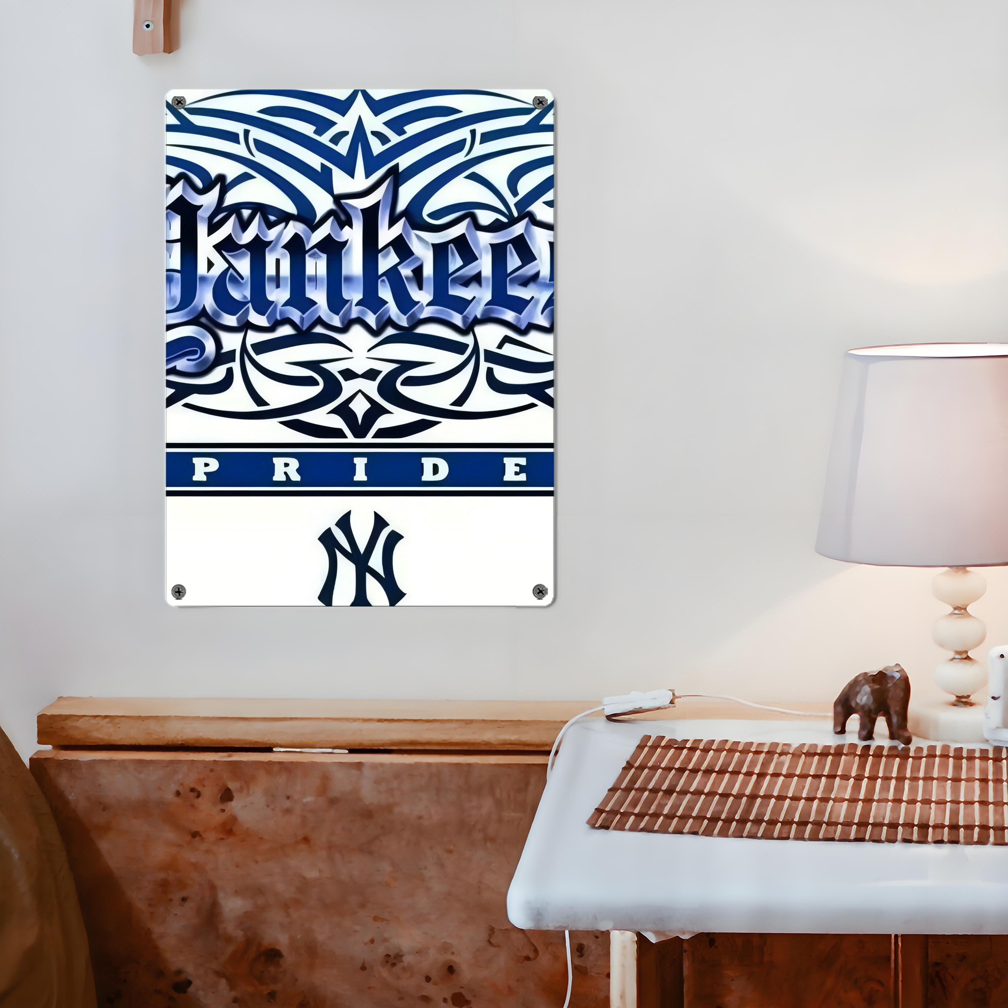 New York Yankees 304 Vintage Metal Tin Sign 12x16inch – Retro Wall Art Decor For Home, Bar, Kitchen, Bedroom, Office – Durable Iron Sheet Poster, Easy To Hang, Full-Color Printing