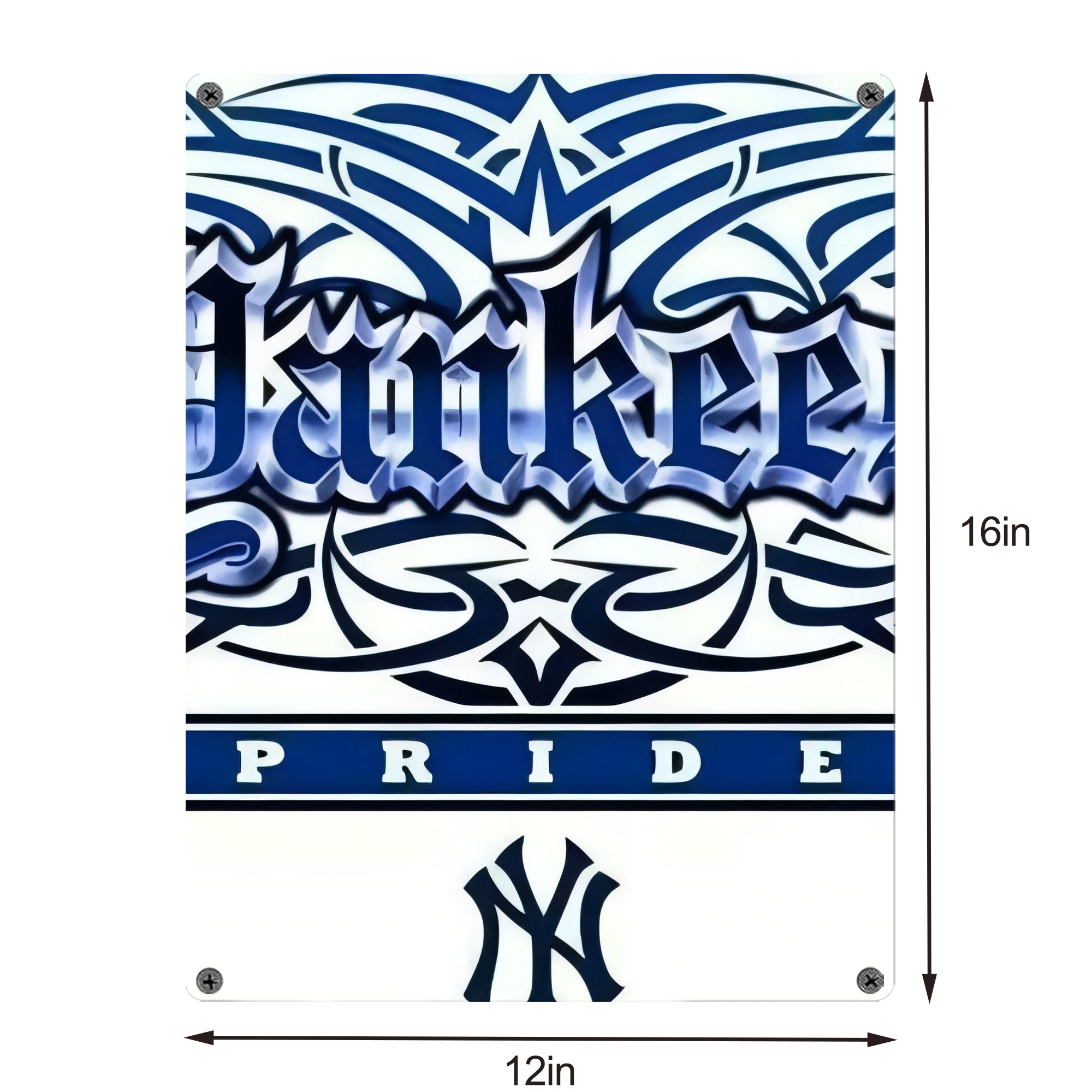 New York Yankees 304 Vintage Metal Tin Sign 12x16inch – Retro Wall Art Decor For Home, Bar, Kitchen, Bedroom, Office – Durable Iron Sheet Poster, Easy To Hang, Full-Color Printing