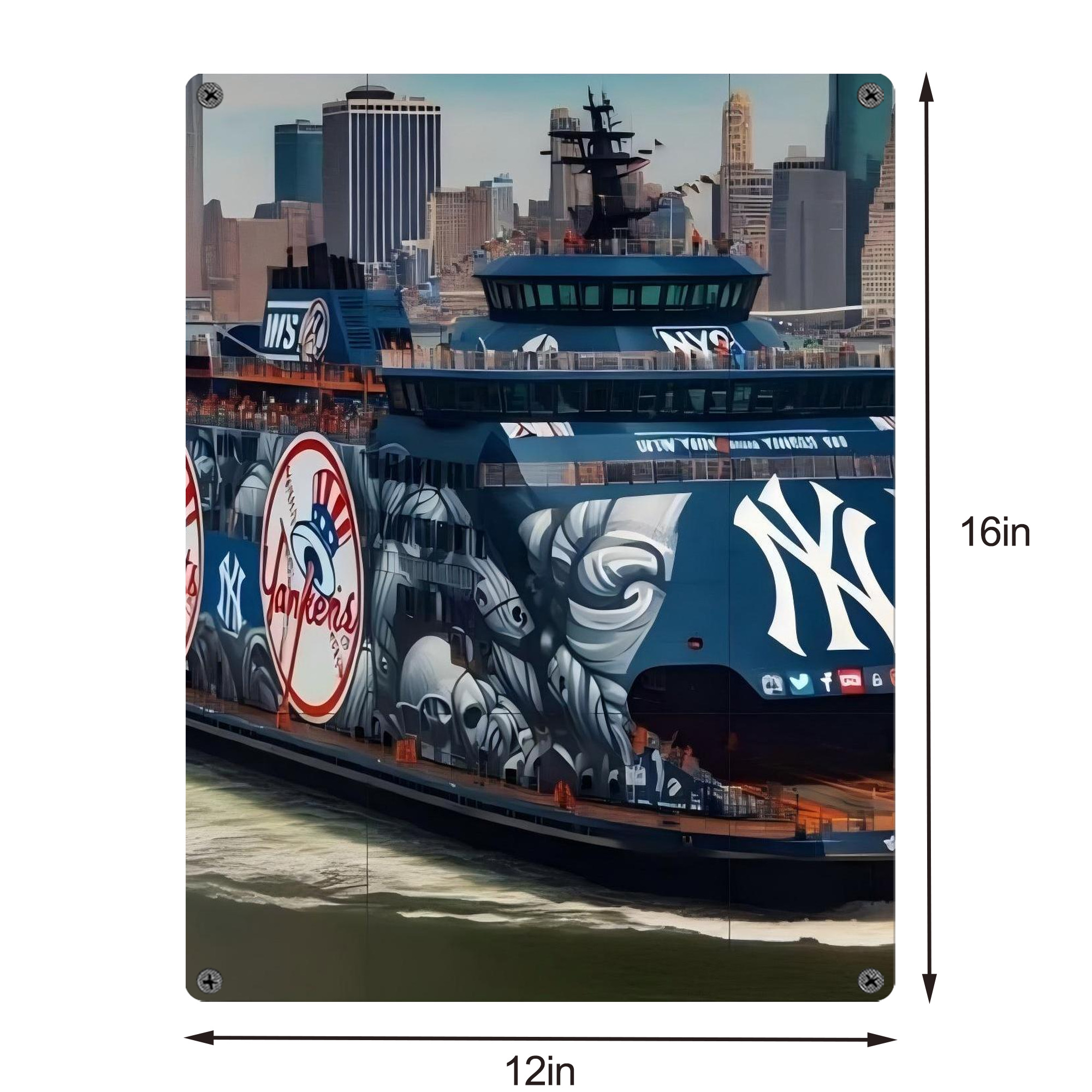 New York Yankees 299 Vintage Metal Tin Sign 12x16inch – Retro Wall Art Decor For Home, Bar, Kitchen, Bedroom, Office – Durable Iron Sheet Poster, Easy To Hang, Full-Color Printing