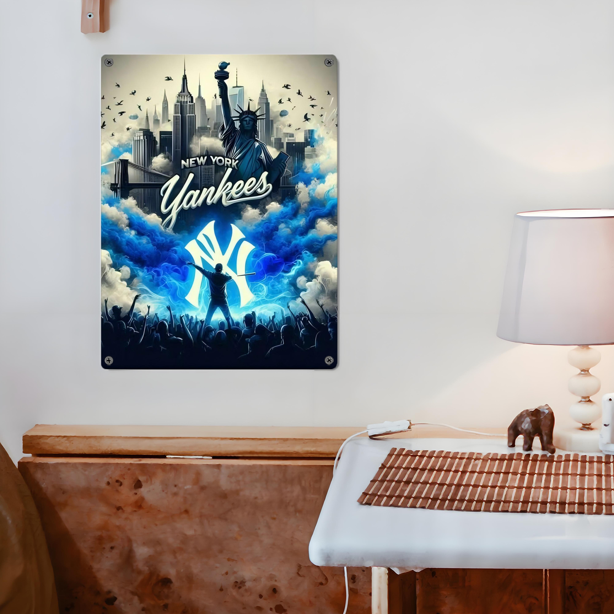 New York Yankees 308 Vintage Metal Tin Sign 12x16inch – Retro Wall Art Decor For Home, Bar, Kitchen, Bedroom, Office – Durable Iron Sheet Poster, Easy To Hang, Full-Color Printing