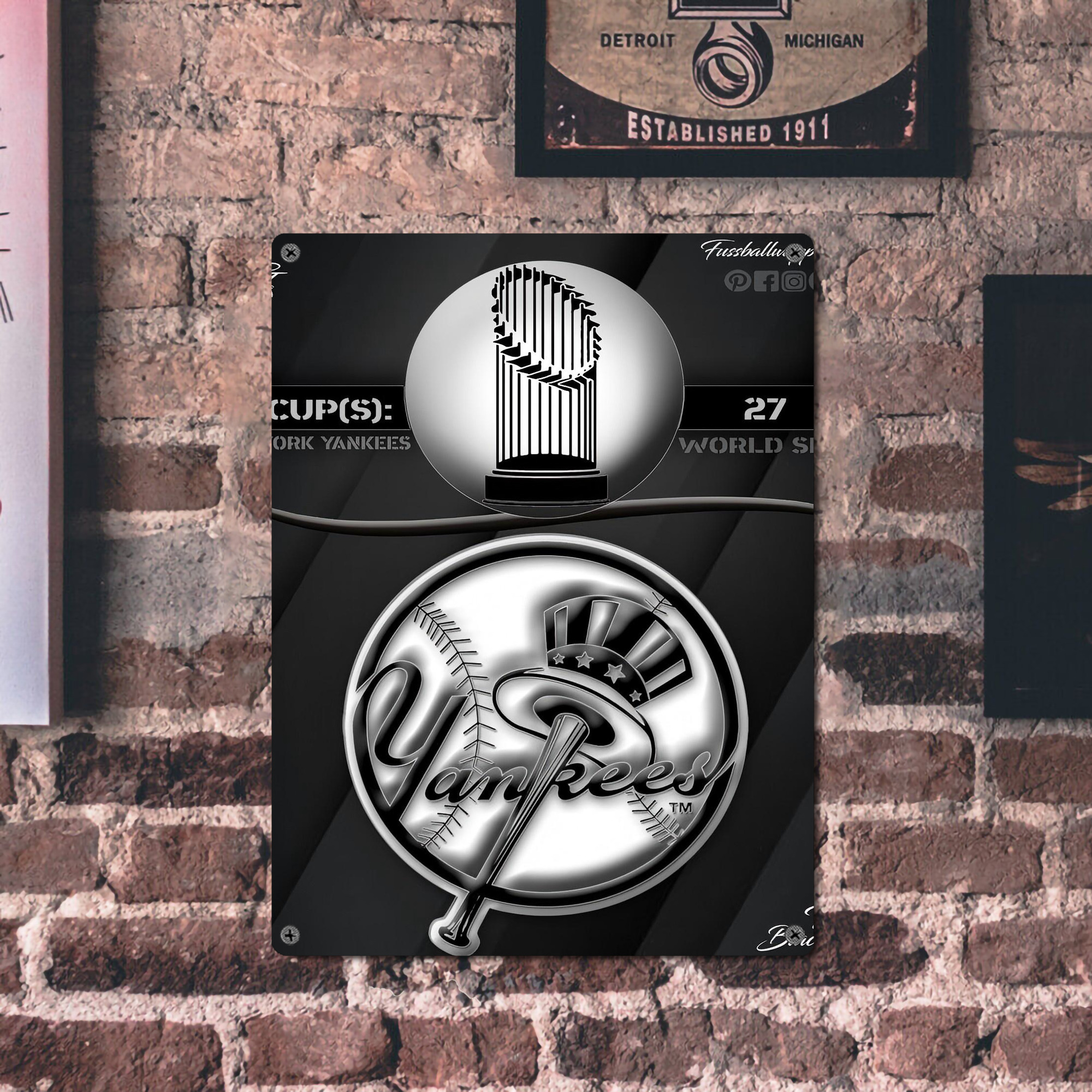 New York Yankees 325 Vintage Metal Tin Sign 12x16inch – Retro Wall Art Decor For Home, Bar, Kitchen, Bedroom, Office – Durable Iron Sheet Poster, Easy To Hang, Full-Color Printing