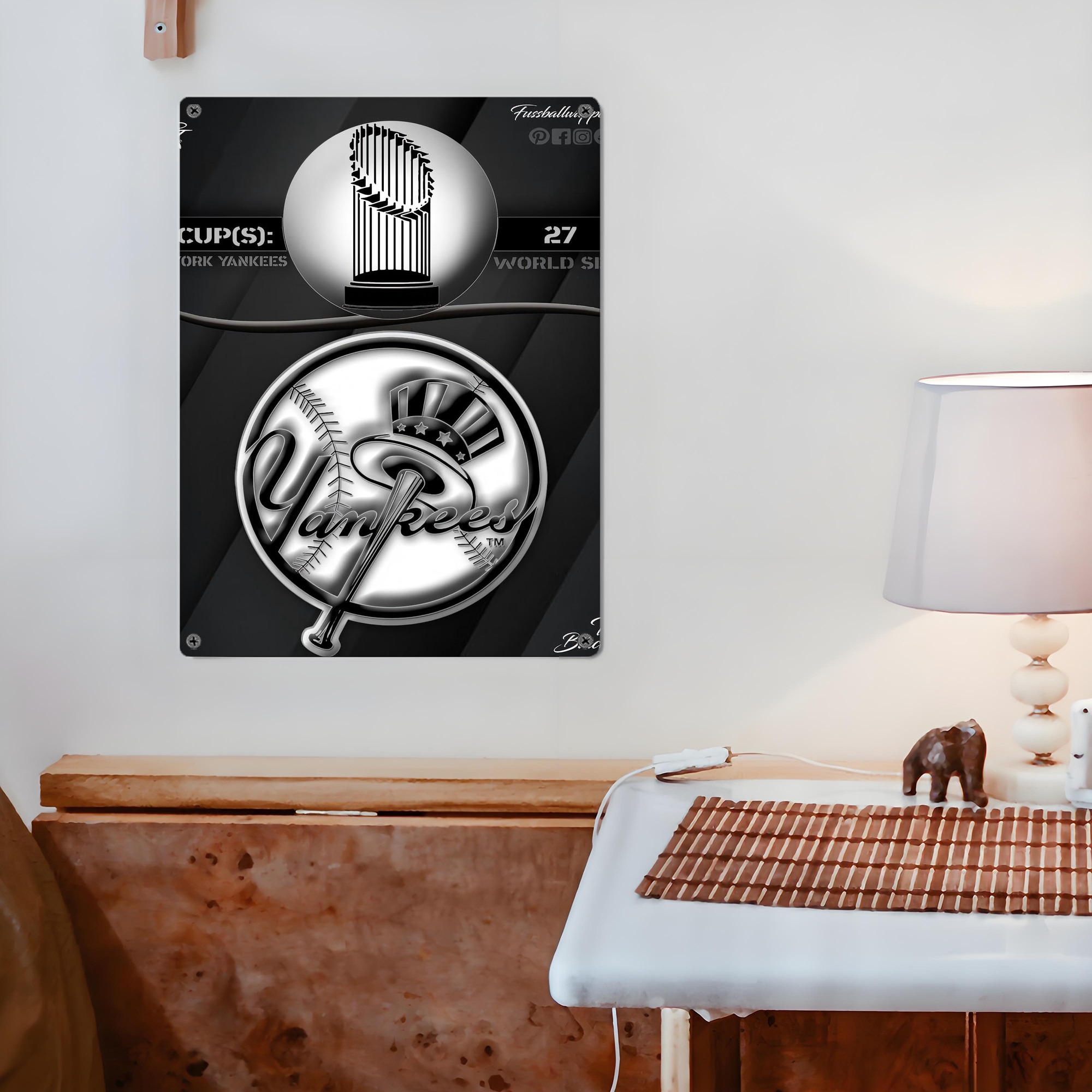 New York Yankees 325 Vintage Metal Tin Sign 12x16inch – Retro Wall Art Decor For Home, Bar, Kitchen, Bedroom, Office – Durable Iron Sheet Poster, Easy To Hang, Full-Color Printing