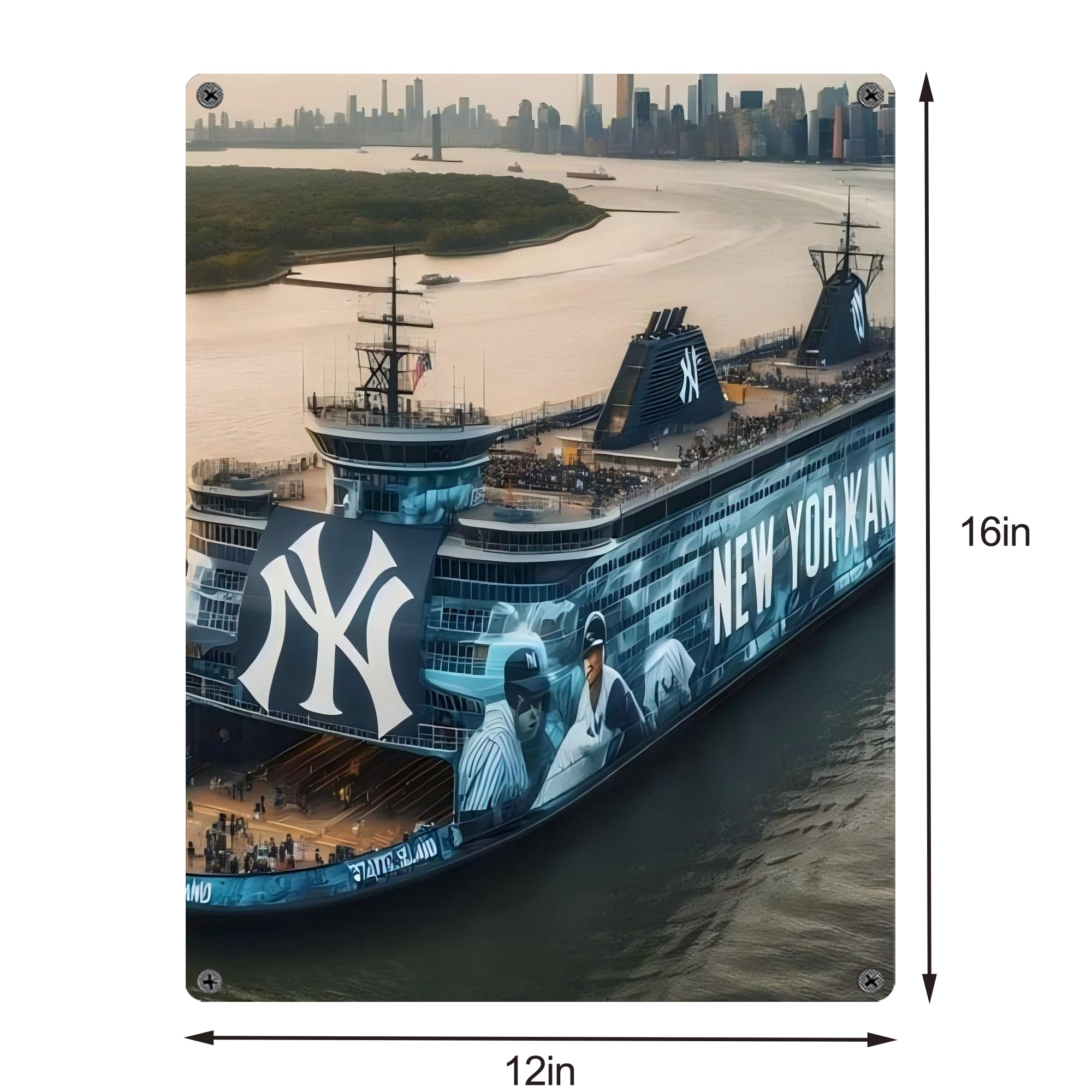 New York Yankees 306 Vintage Metal Tin Sign 12x16inch – Retro Wall Art Decor For Home, Bar, Kitchen, Bedroom, Office – Durable Iron Sheet Poster, Easy To Hang, Full-Color Printing