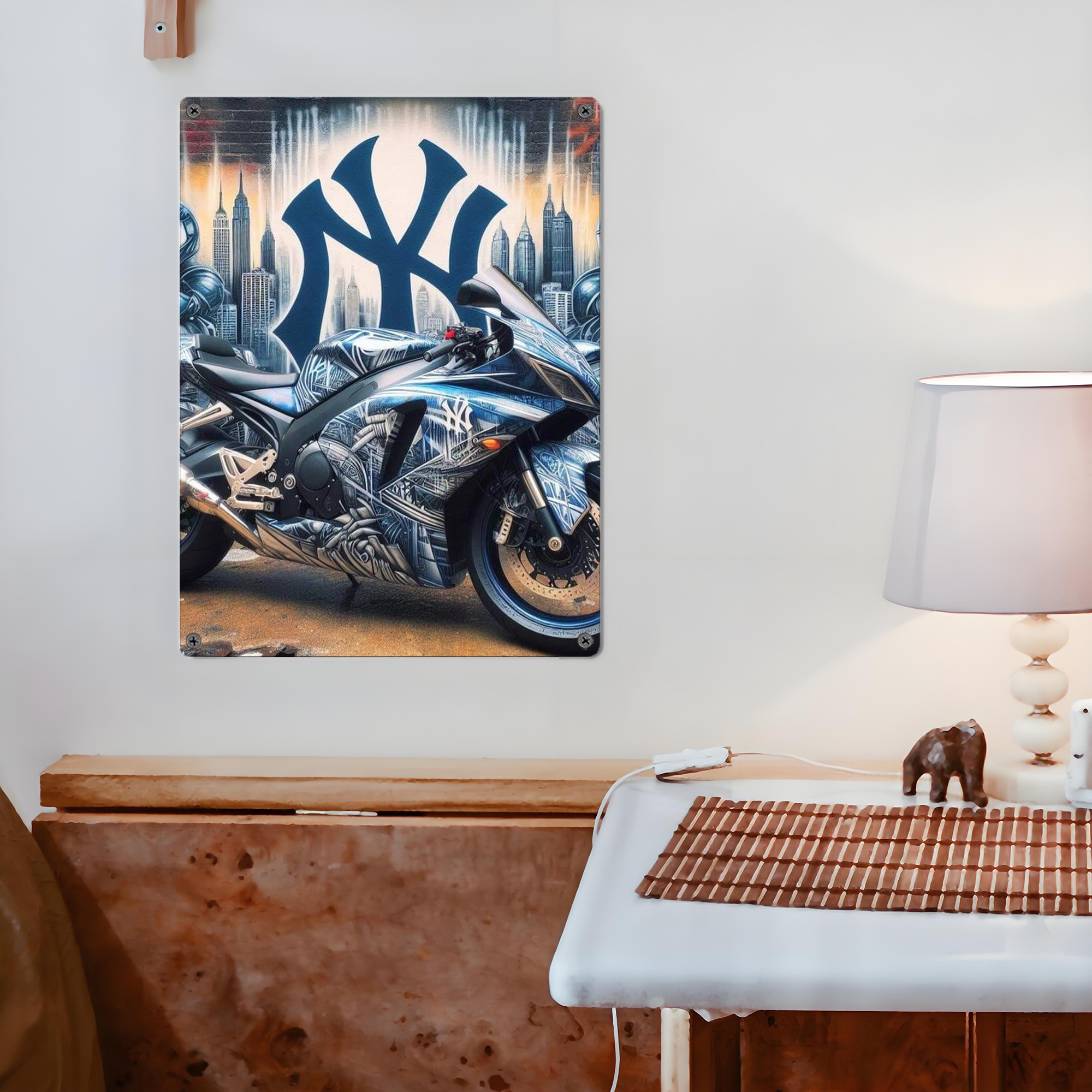 New York Yankees 327 Vintage Metal Tin Sign 12x16inch – Retro Wall Art Decor For Home, Bar, Kitchen, Bedroom, Office – Durable Iron Sheet Poster, Easy To Hang, Full-Color Printing