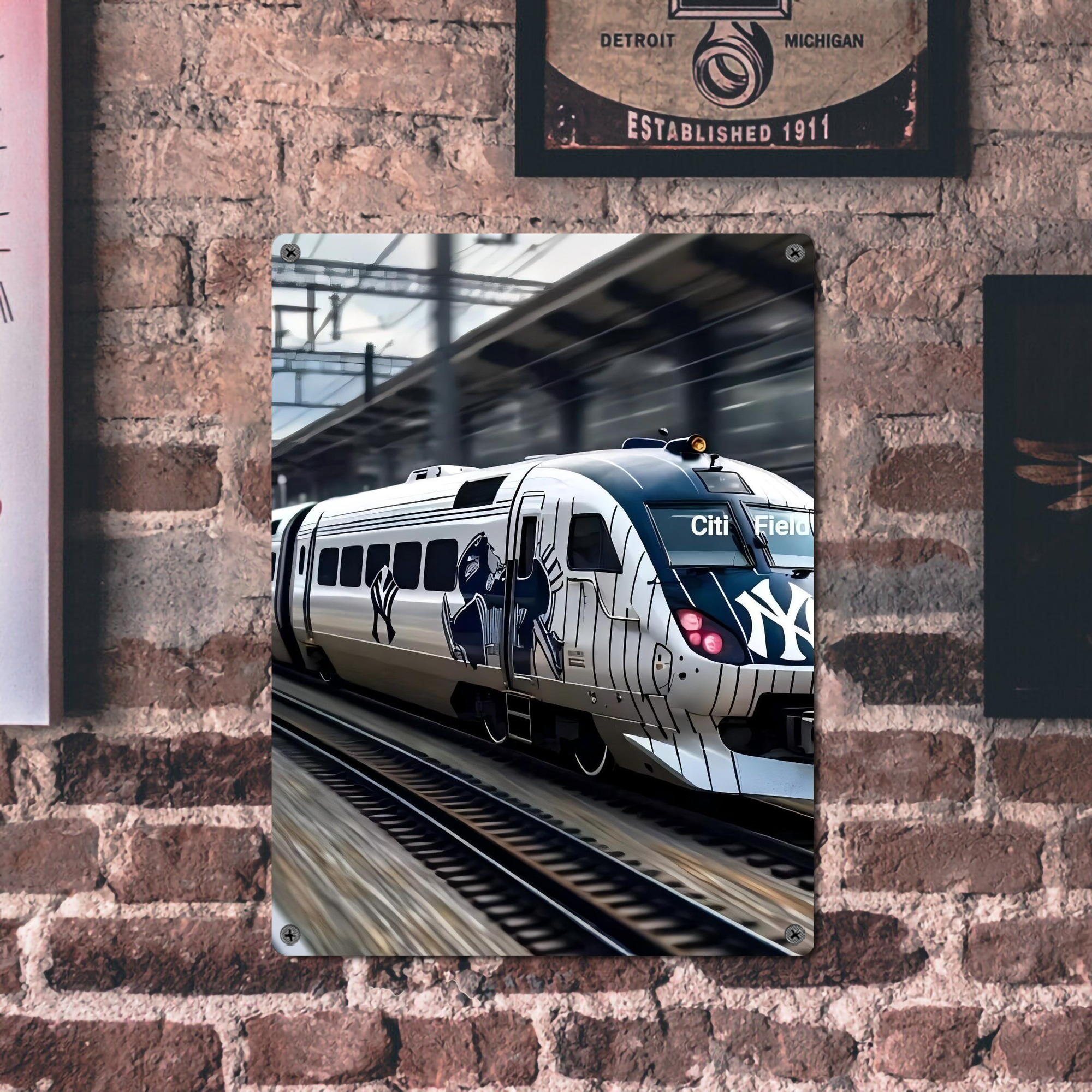 New York Yankees 342 Vintage Metal Tin Sign 12x16inch – Retro Wall Art Decor For Home, Bar, Kitchen, Bedroom, Office – Durable Iron Sheet Poster, Easy To Hang, Full-Color Printing