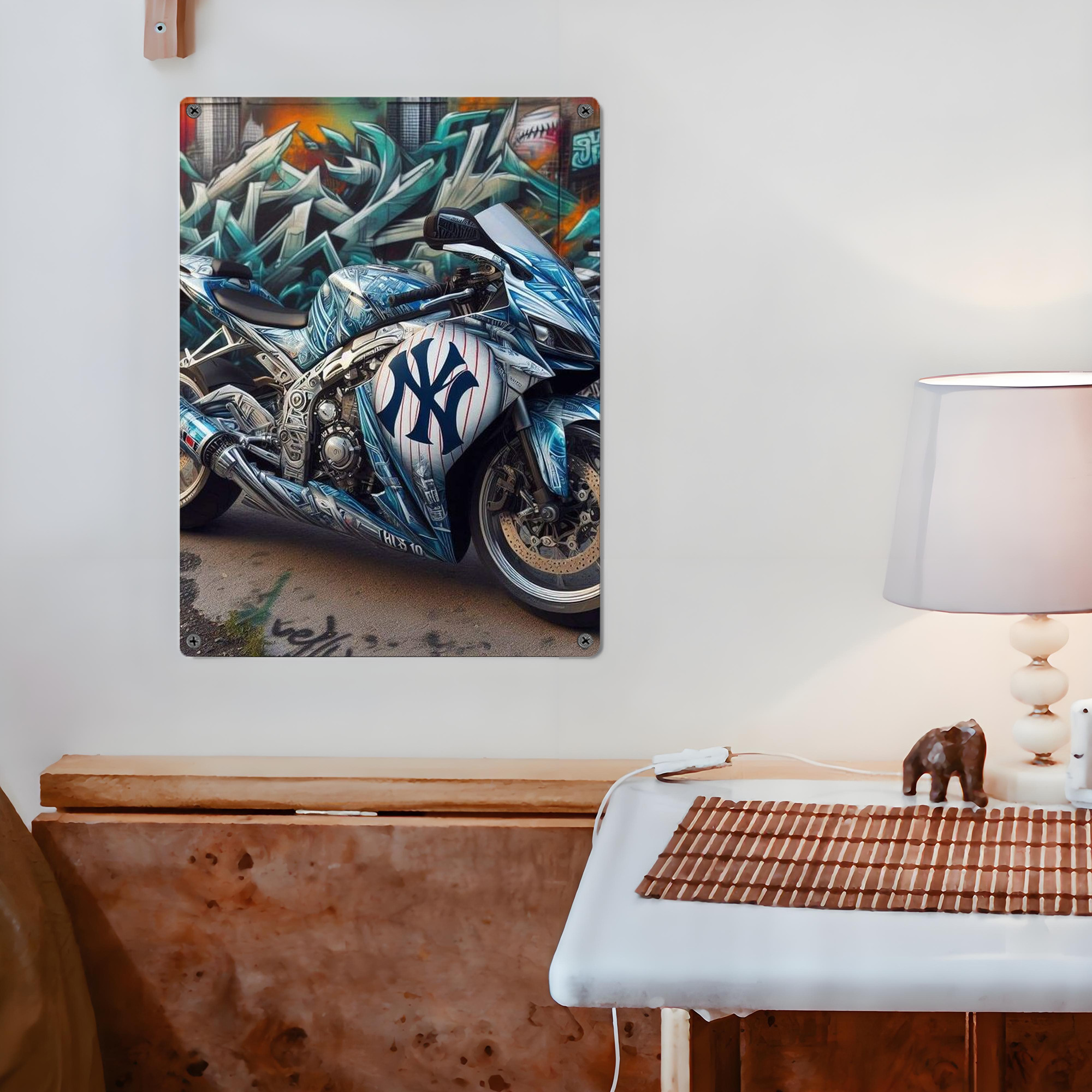 New York Yankees 343 Vintage Metal Tin Sign 12x16inch – Retro Wall Art Decor For Home, Bar, Kitchen, Bedroom, Office – Durable Iron Sheet Poster, Easy To Hang, Full-Color Printing