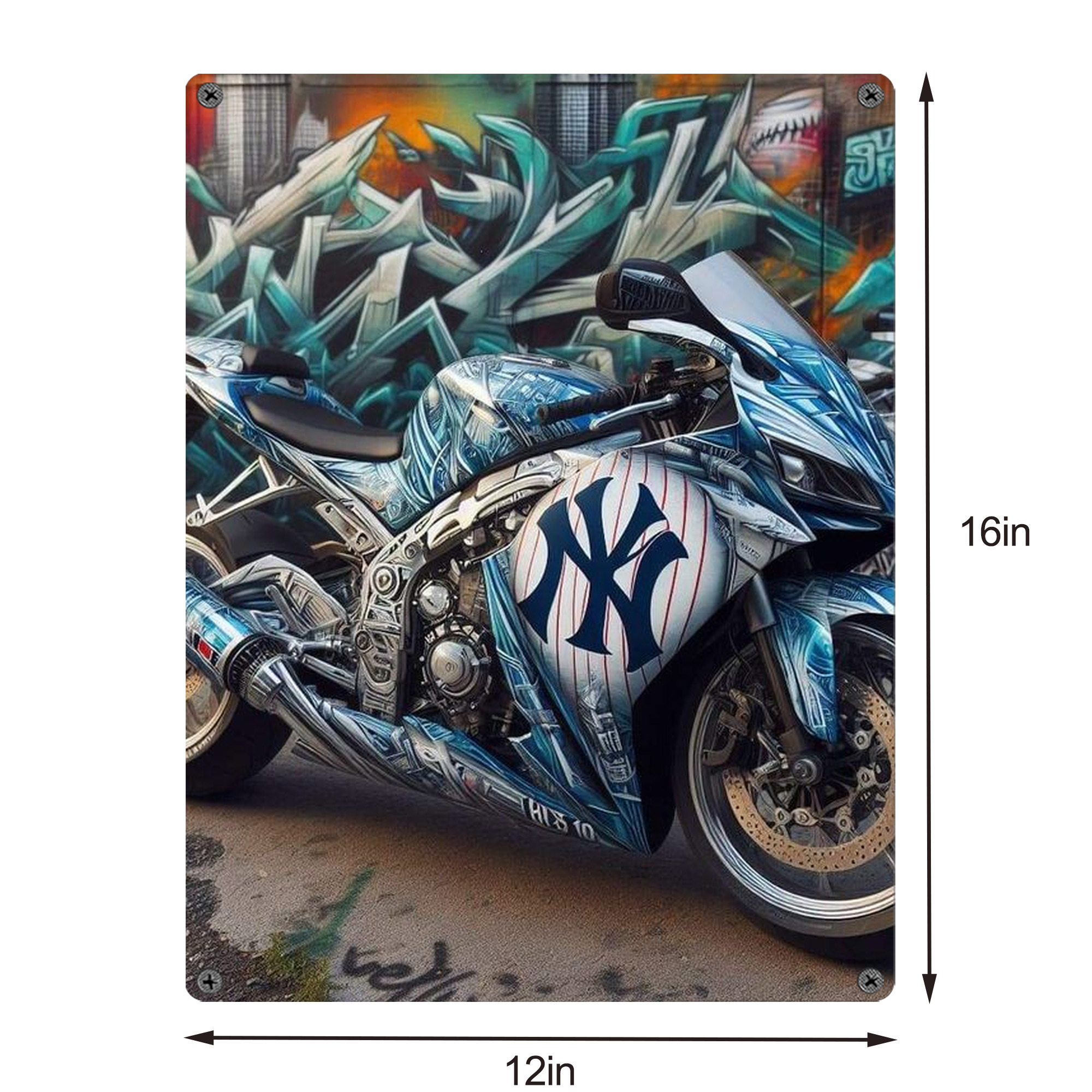 New York Yankees 343 Vintage Metal Tin Sign 12x16inch – Retro Wall Art Decor For Home, Bar, Kitchen, Bedroom, Office – Durable Iron Sheet Poster, Easy To Hang, Full-Color Printing