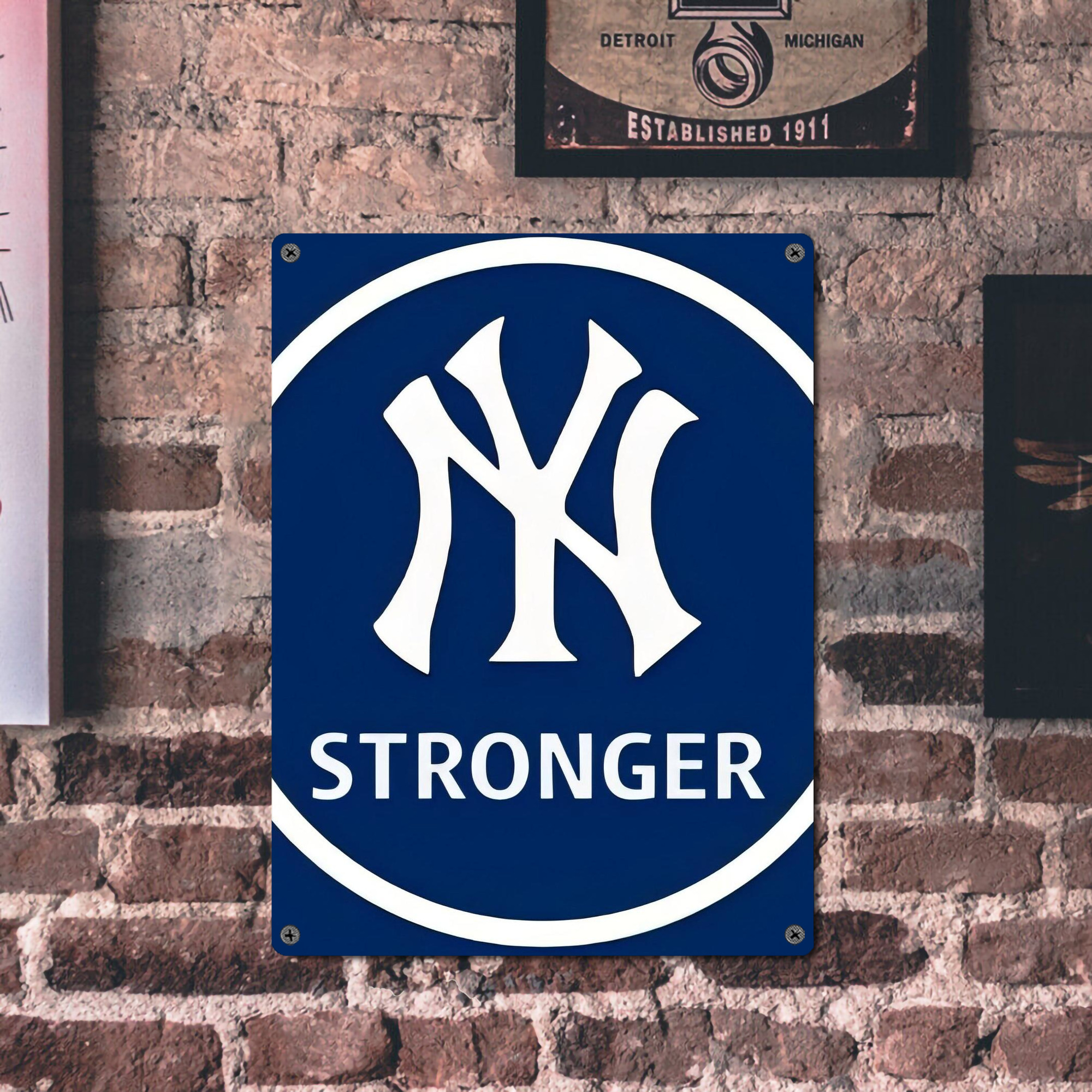 New York Yankees 346 Vintage Metal Tin Sign 12x16inch – Retro Wall Art Decor For Home, Bar, Kitchen, Bedroom, Office – Durable Iron Sheet Poster, Easy To Hang, Full-Color Printing