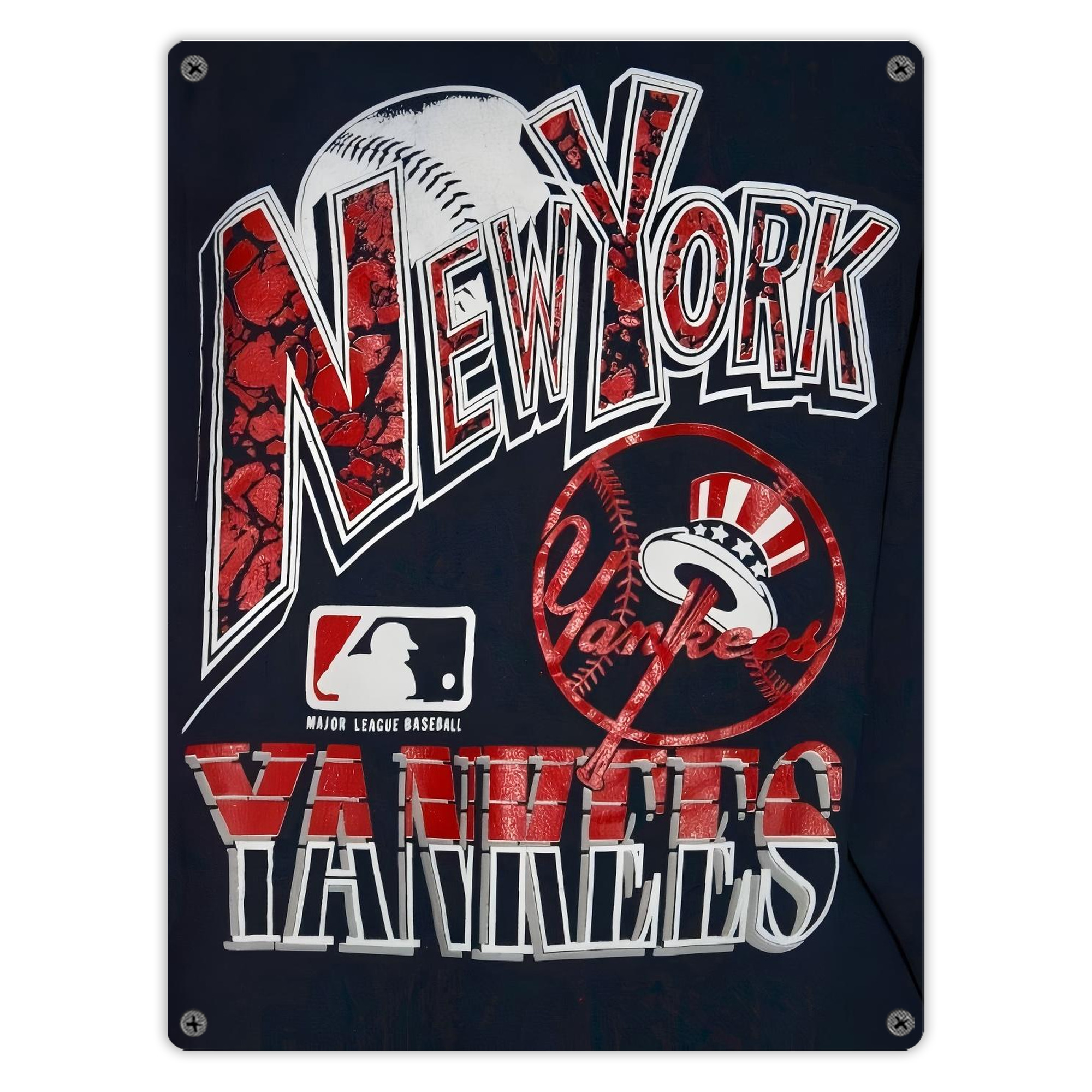 New York Yankees 125 Vintage Metal Tin Sign 12x16inch – Retro Wall Art Decor For Home, Bar, Kitchen, Bedroom, Office – Durable Iron Sheet Poster, Easy To Hang, Full-Color Printing