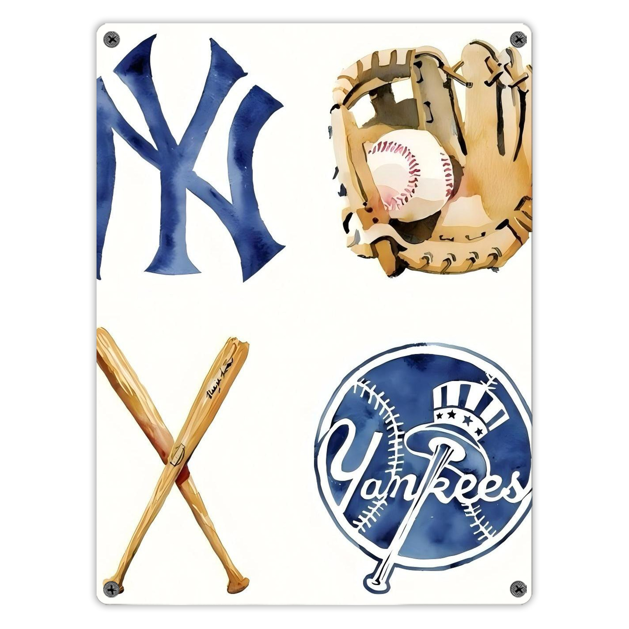 New York Yankees 119 Vintage Metal Tin Sign 12x16inch – Retro Wall Art Decor For Home, Bar, Kitchen, Bedroom, Office – Durable Iron Sheet Poster, Easy To Hang, Full-Color Printing