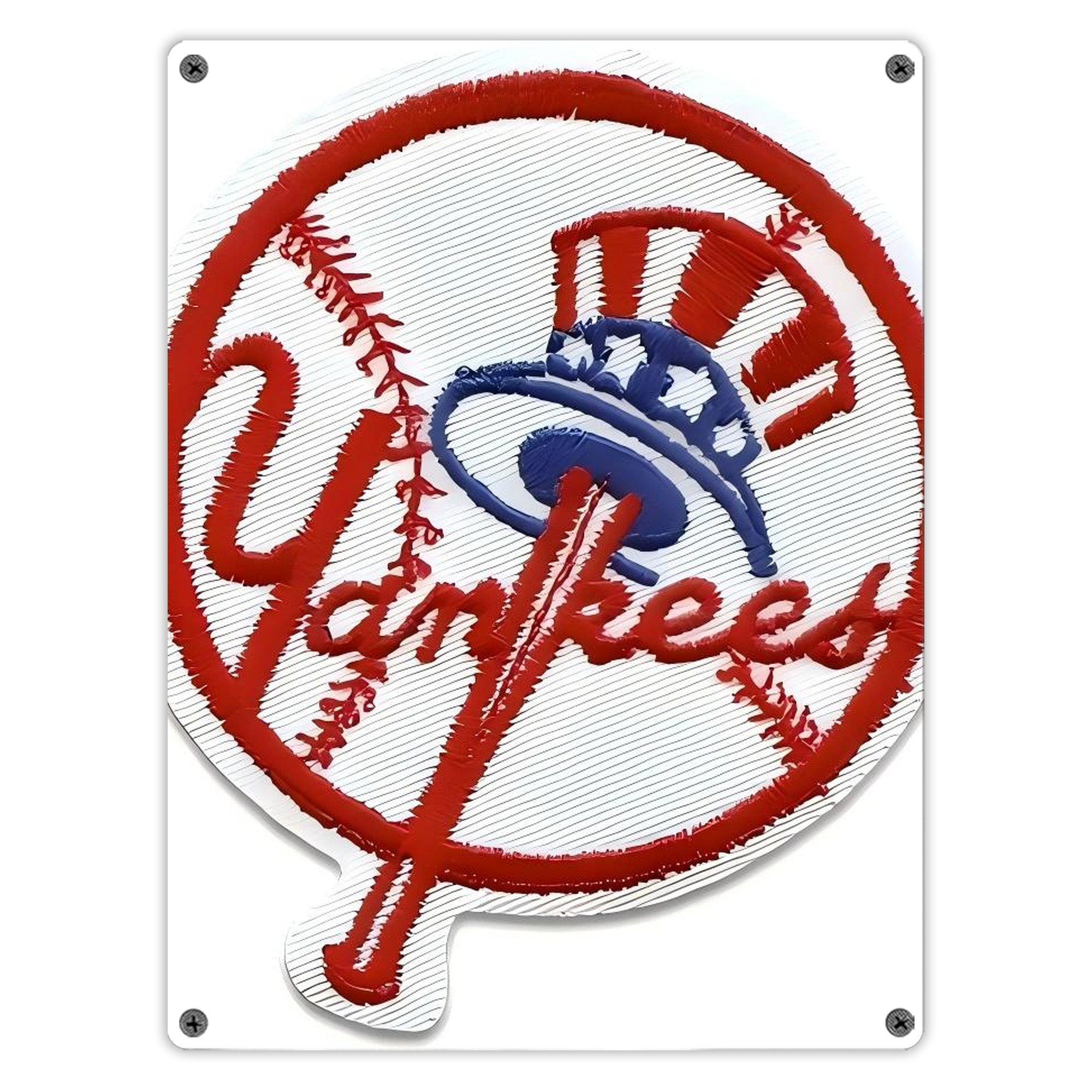 New York Yankees 123 Vintage Metal Tin Sign 12x16inch – Retro Wall Art Decor For Home, Bar, Kitchen, Bedroom, Office – Durable Iron Sheet Poster, Easy To Hang, Full-Color Printing