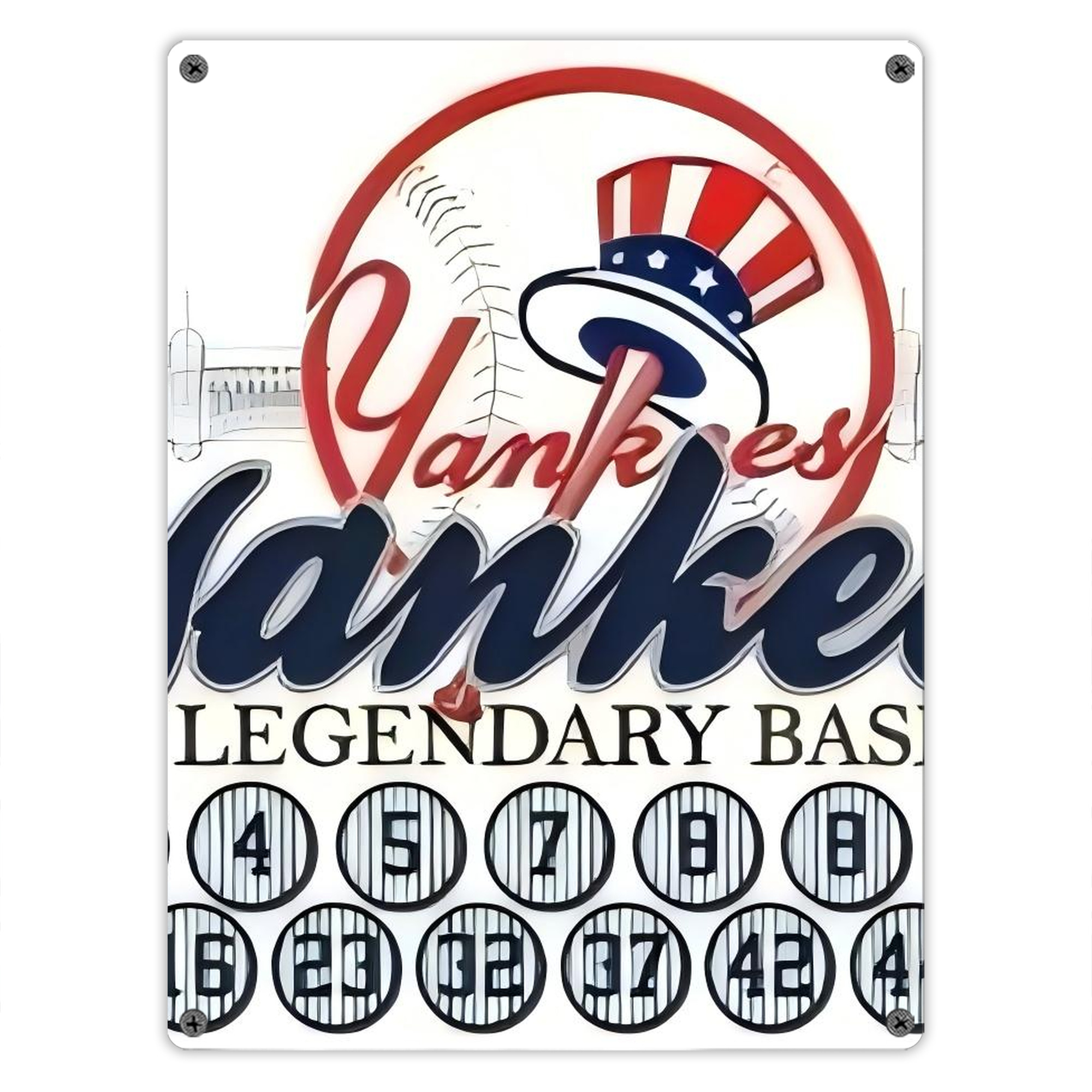 New York Yankees 232 Vintage Metal Tin Sign 12x16inch – Retro Wall Art Decor For Home, Bar, Kitchen, Bedroom, Office – Durable Iron Sheet Poster, Easy To Hang, Full-Color Printing