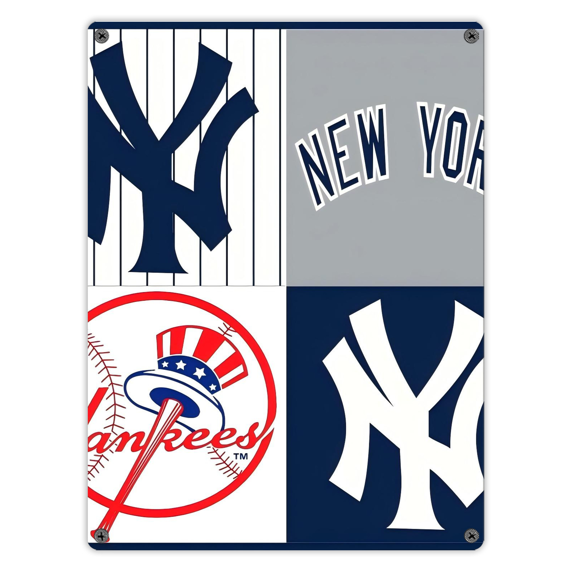 New York Yankees 238 Vintage Metal Tin Sign 12x16inch – Retro Wall Art Decor For Home, Bar, Kitchen, Bedroom, Office – Durable Iron Sheet Poster, Easy To Hang, Full-Color Printing