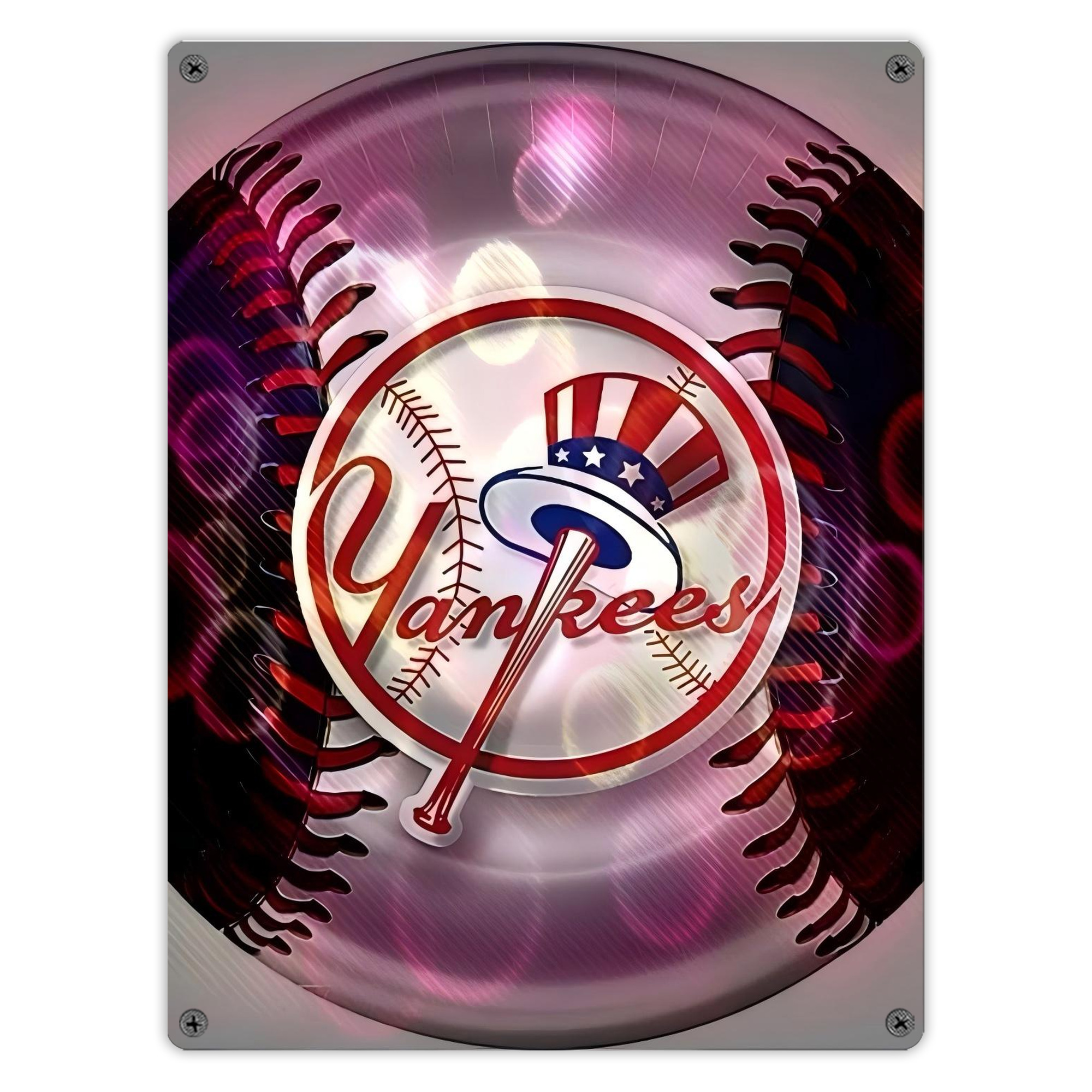 New York Yankees 244 Vintage Metal Tin Sign 12x16inch – Retro Wall Art Decor For Home, Bar, Kitchen, Bedroom, Office – Durable Iron Sheet Poster, Easy To Hang, Full-Color Printing