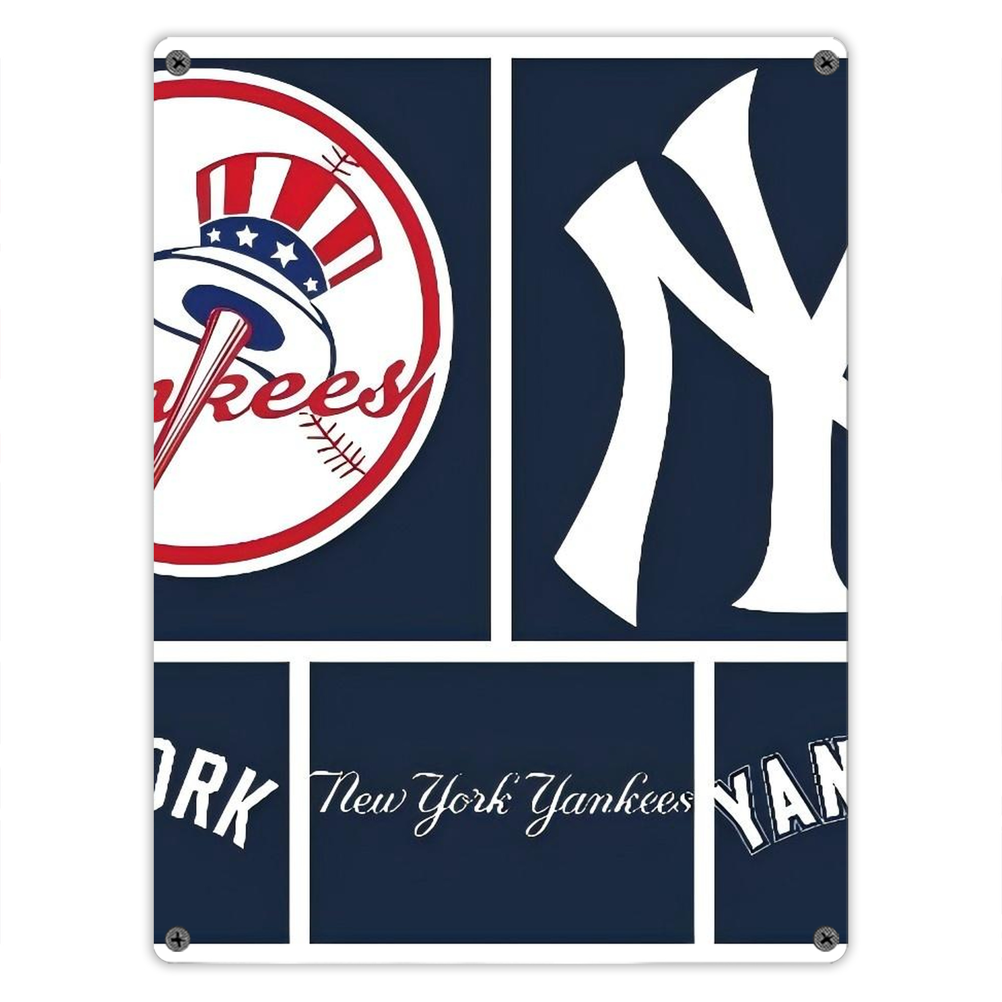 New York Yankees 247 Vintage Metal Tin Sign 12x16inch – Retro Wall Art Decor For Home, Bar, Kitchen, Bedroom, Office – Durable Iron Sheet Poster, Easy To Hang, Full-Color Printing