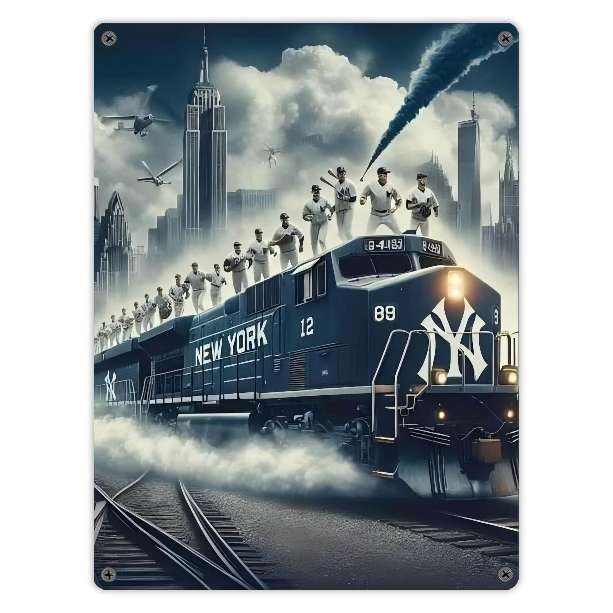 New York Yankees 265 Vintage Metal Tin Sign 12x16inch – Retro Wall Art Decor For Home, Bar, Kitchen, Bedroom, Office – Durable Iron Sheet Poster, Easy To Hang, Full-Color Printing