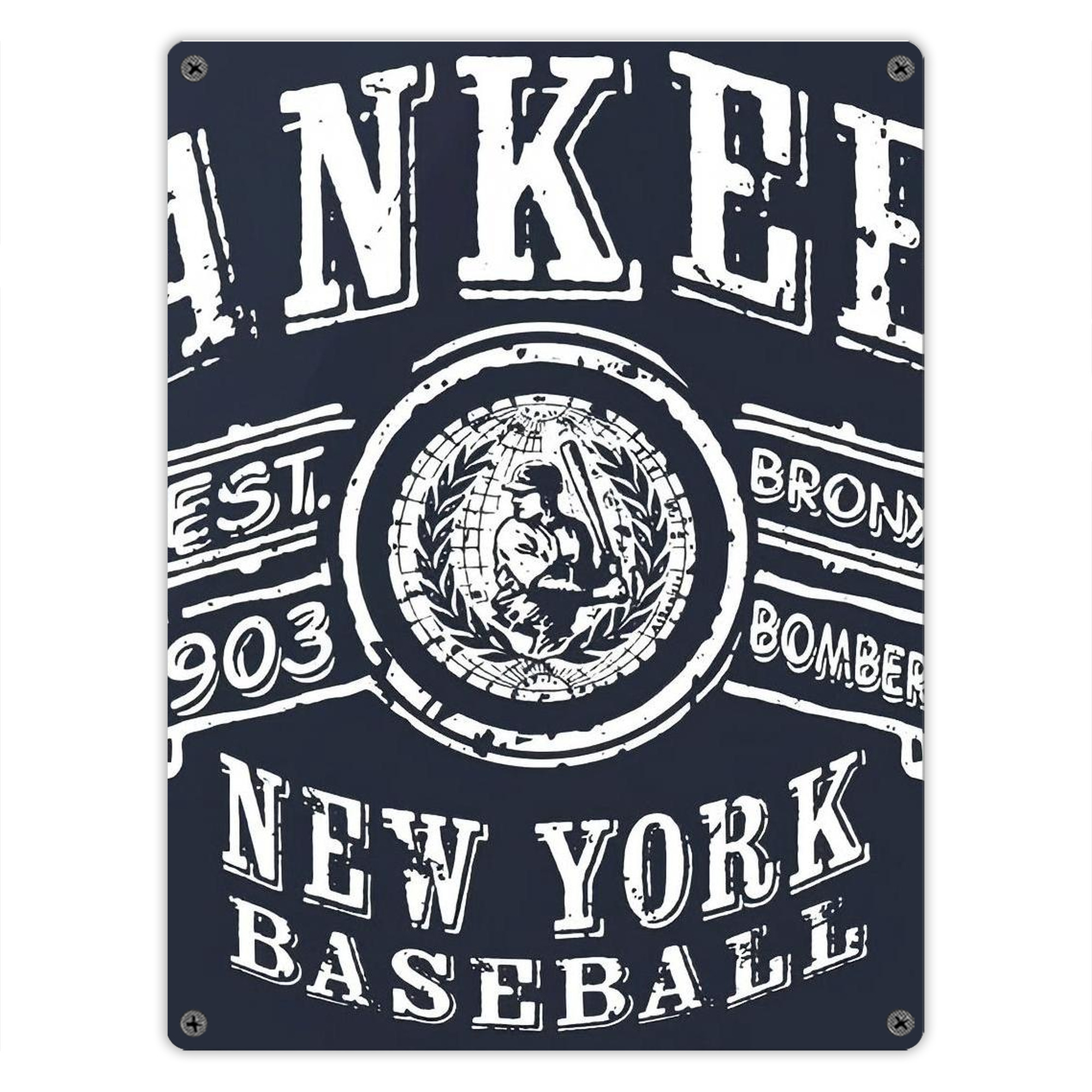 New York Yankees 252 Vintage Metal Tin Sign 12x16inch – Retro Wall Art Decor For Home, Bar, Kitchen, Bedroom, Office – Durable Iron Sheet Poster, Easy To Hang, Full-Color Printing