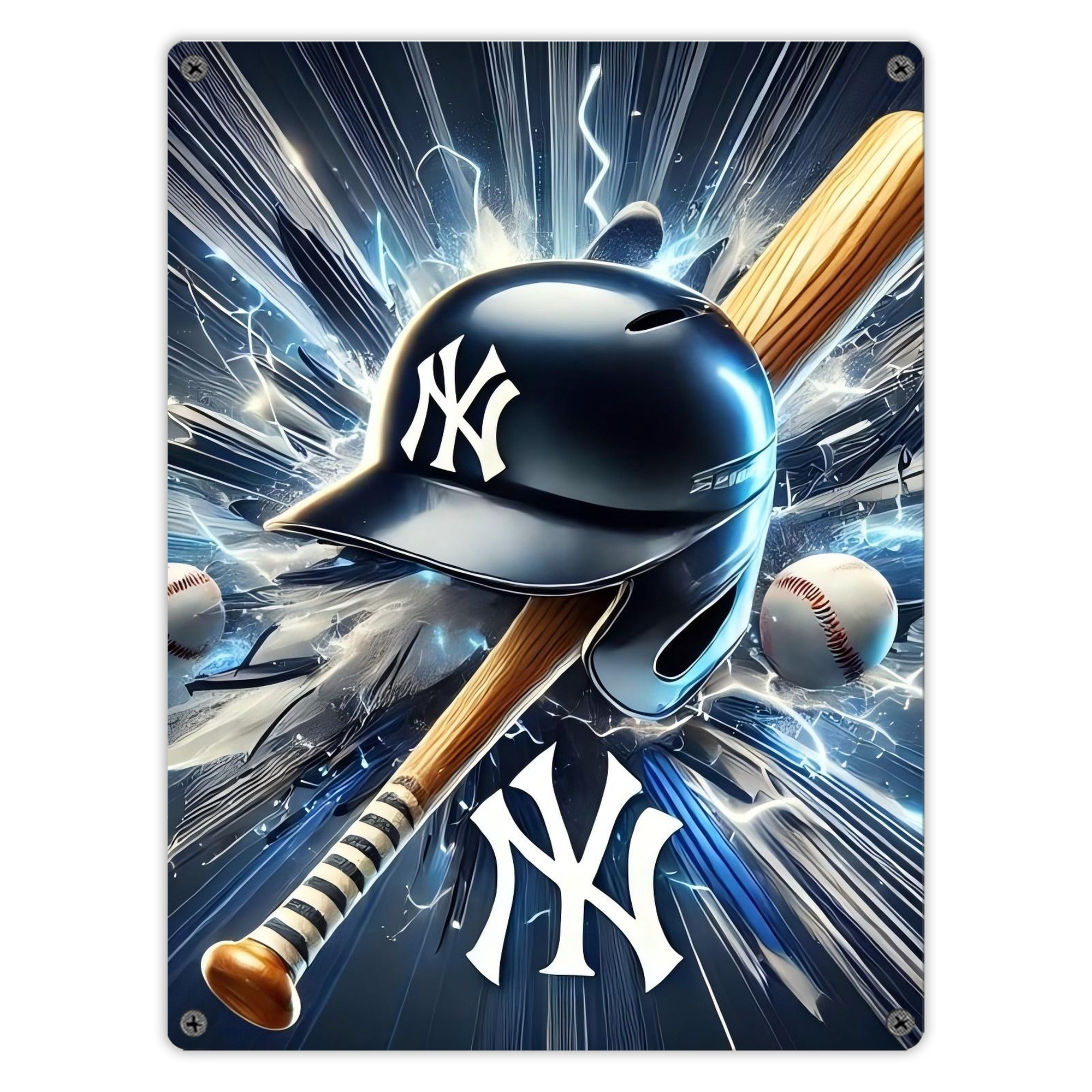 New York Yankees 264 Vintage Metal Tin Sign 12x16inch – Retro Wall Art Decor For Home, Bar, Kitchen, Bedroom, Office – Durable Iron Sheet Poster, Easy To Hang, Full-Color Printing