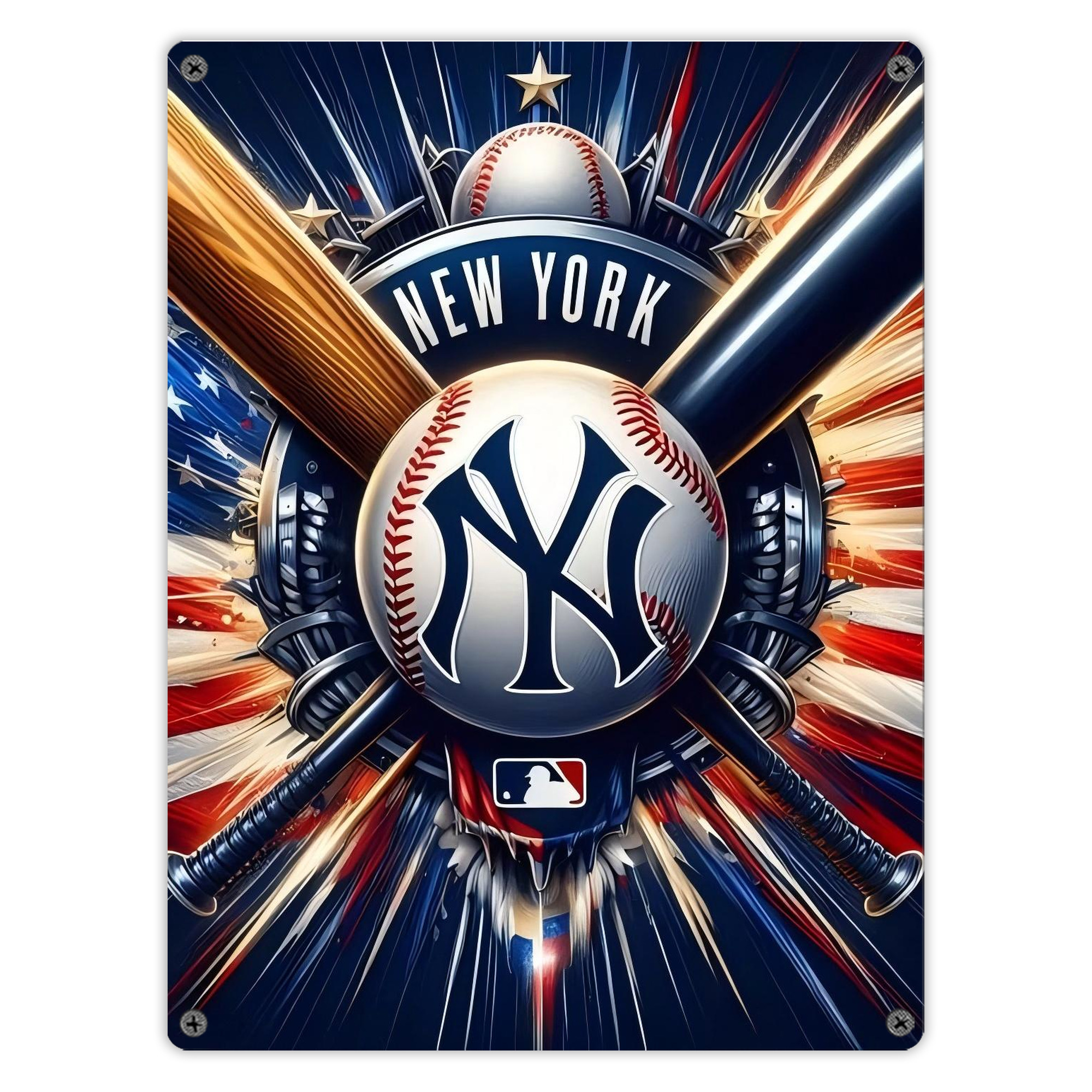 New York Yankees 268 Vintage Metal Tin Sign 12x16inch – Retro Wall Art Decor For Home, Bar, Kitchen, Bedroom, Office – Durable Iron Sheet Poster, Easy To Hang, Full-Color Printing