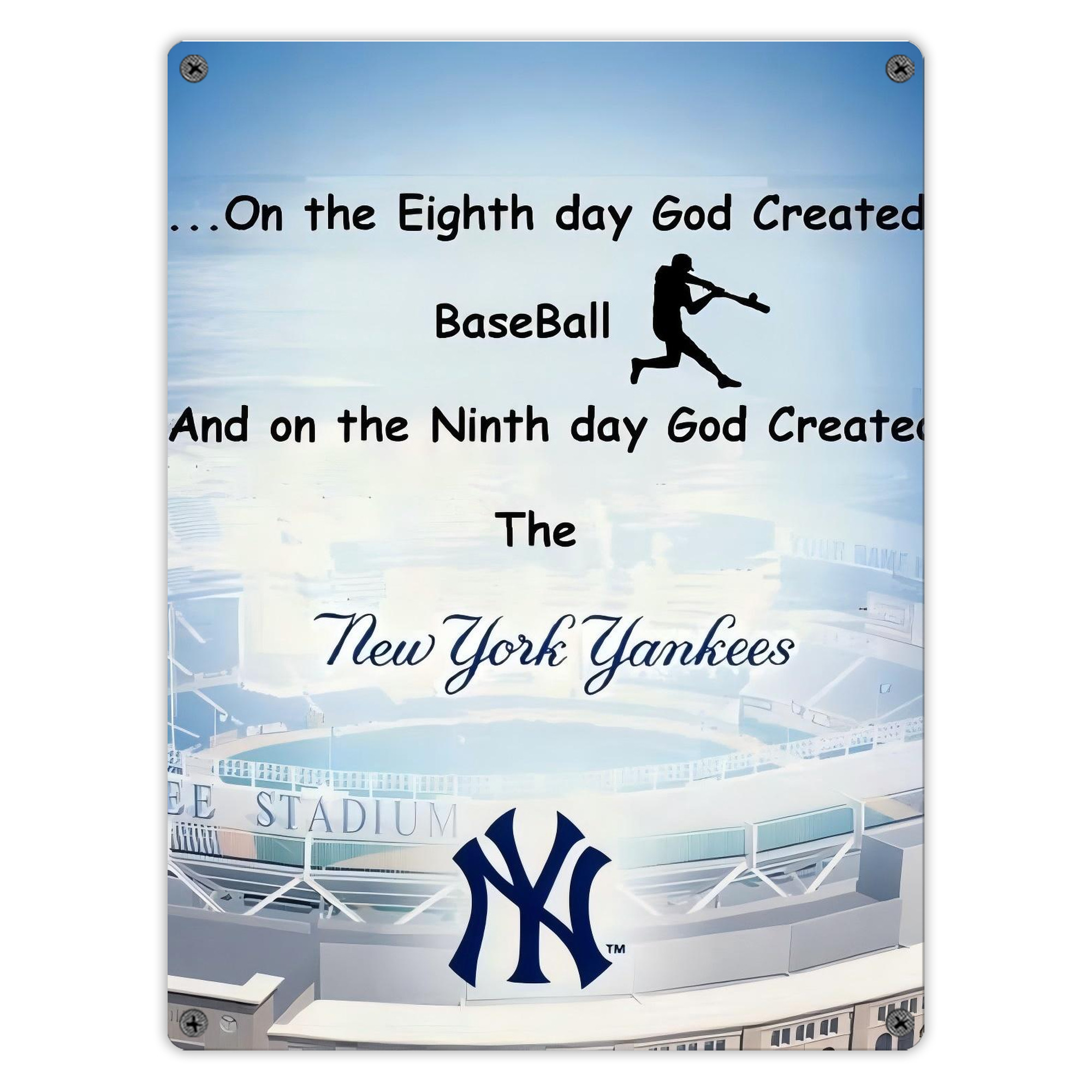 New York Yankees 314 Vintage Metal Tin Sign 12x16inch – Retro Wall Art Decor For Home, Bar, Kitchen, Bedroom, Office – Durable Iron Sheet Poster, Easy To Hang, Full-Color Printing