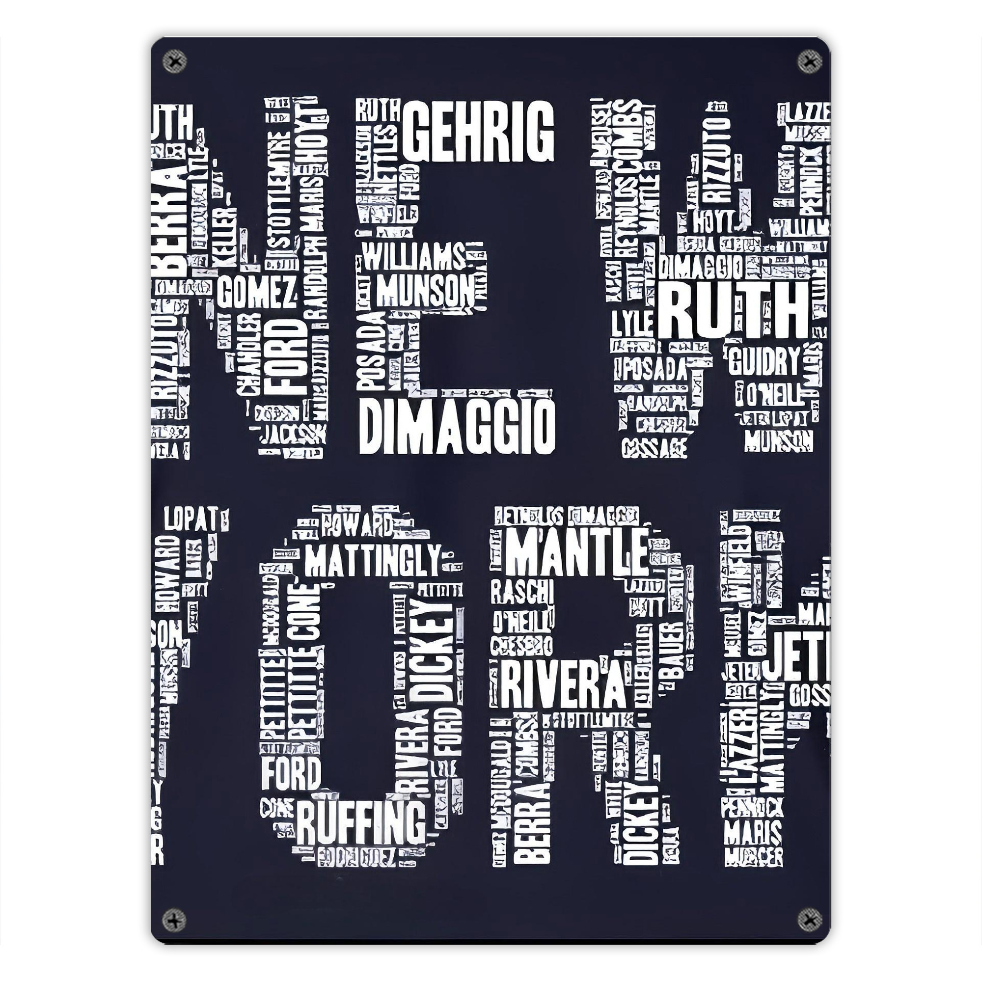New York Yankees 303 Vintage Metal Tin Sign 12x16inch – Retro Wall Art Decor For Home, Bar, Kitchen, Bedroom, Office – Durable Iron Sheet Poster, Easy To Hang, Full-Color Printing