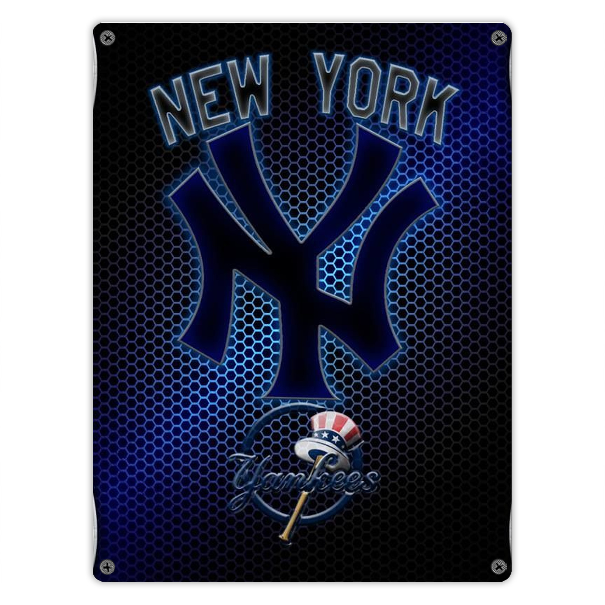 New York Yankees 334 Vintage Metal Tin Sign 12x16inch – Retro Wall Art Decor For Home, Bar, Kitchen, Bedroom, Office – Durable Iron Sheet Poster, Easy To Hang, Full-Color Printing