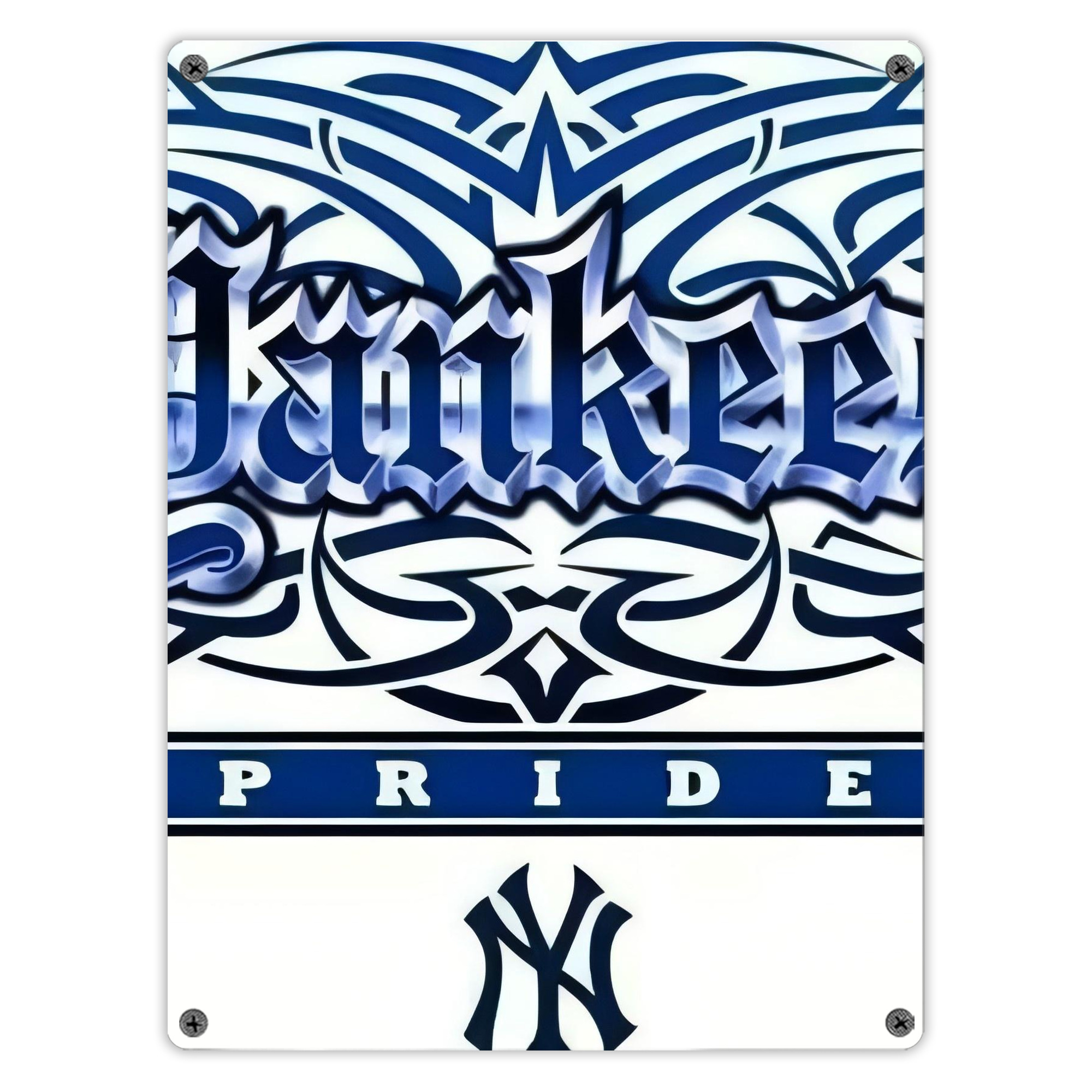 New York Yankees 304 Vintage Metal Tin Sign 12x16inch – Retro Wall Art Decor For Home, Bar, Kitchen, Bedroom, Office – Durable Iron Sheet Poster, Easy To Hang, Full-Color Printing