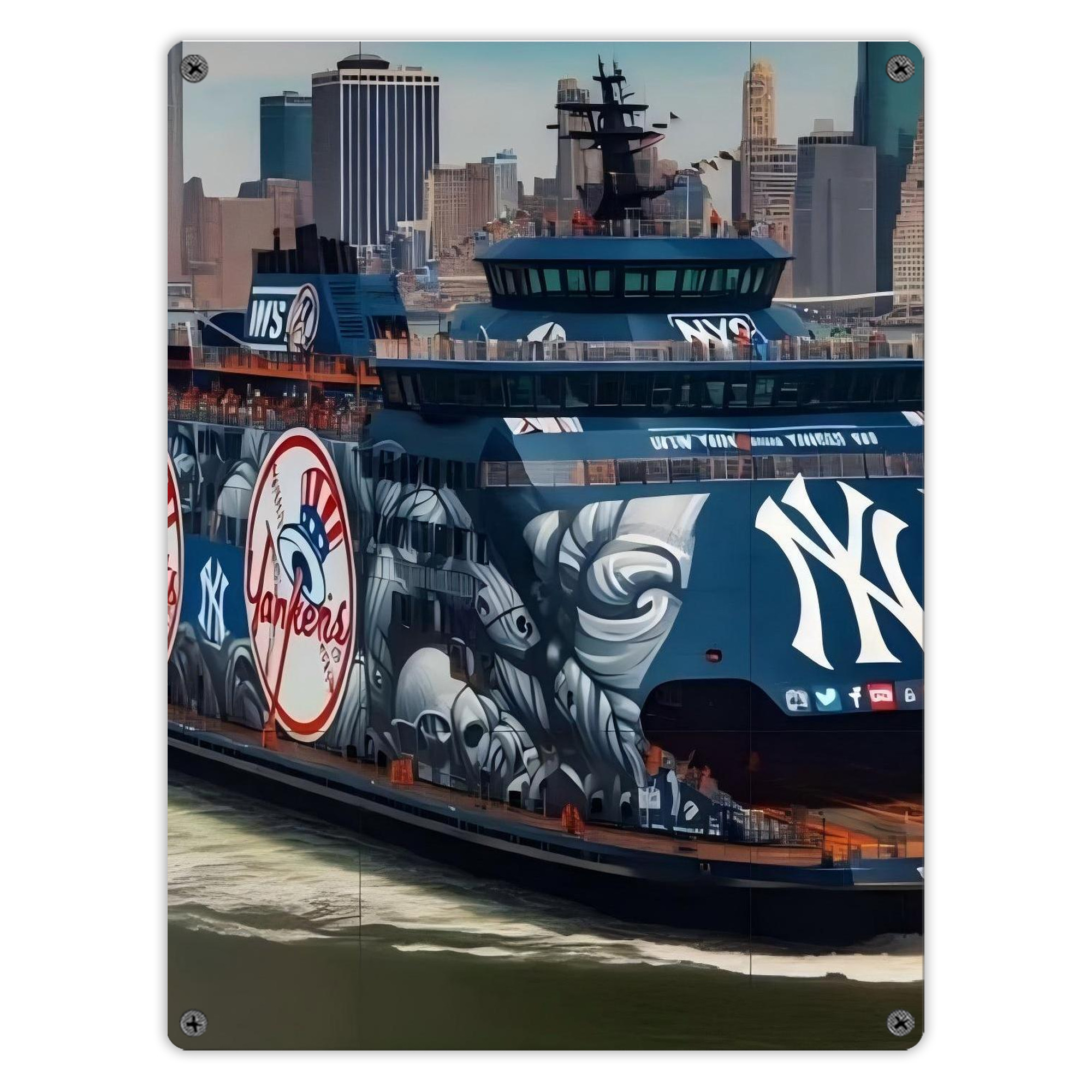 New York Yankees 299 Vintage Metal Tin Sign 12x16inch – Retro Wall Art Decor For Home, Bar, Kitchen, Bedroom, Office – Durable Iron Sheet Poster, Easy To Hang, Full-Color Printing
