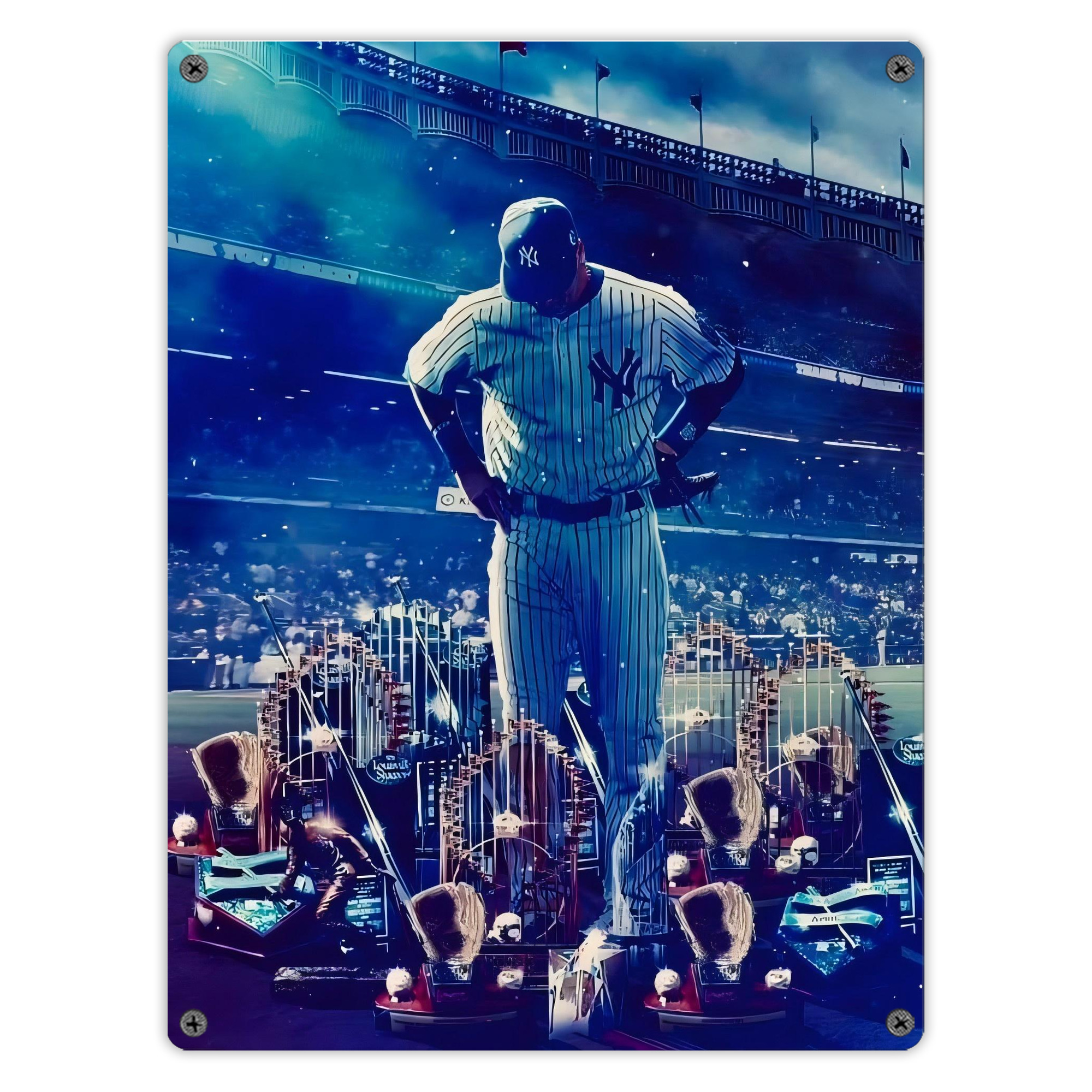 New York Yankees 345 Vintage Metal Tin Sign 12x16inch – Retro Wall Art Decor For Home, Bar, Kitchen, Bedroom, Office – Durable Iron Sheet Poster, Easy To Hang, Full-Color Printing