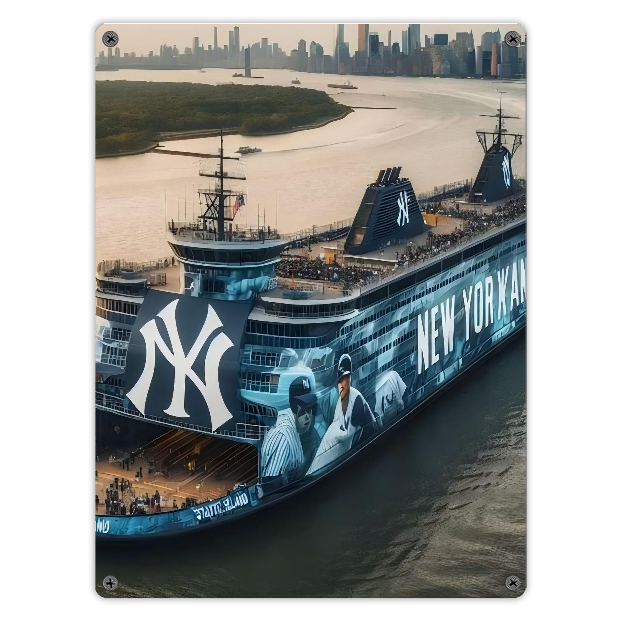 New York Yankees 306 Vintage Metal Tin Sign 12x16inch – Retro Wall Art Decor For Home, Bar, Kitchen, Bedroom, Office – Durable Iron Sheet Poster, Easy To Hang, Full-Color Printing