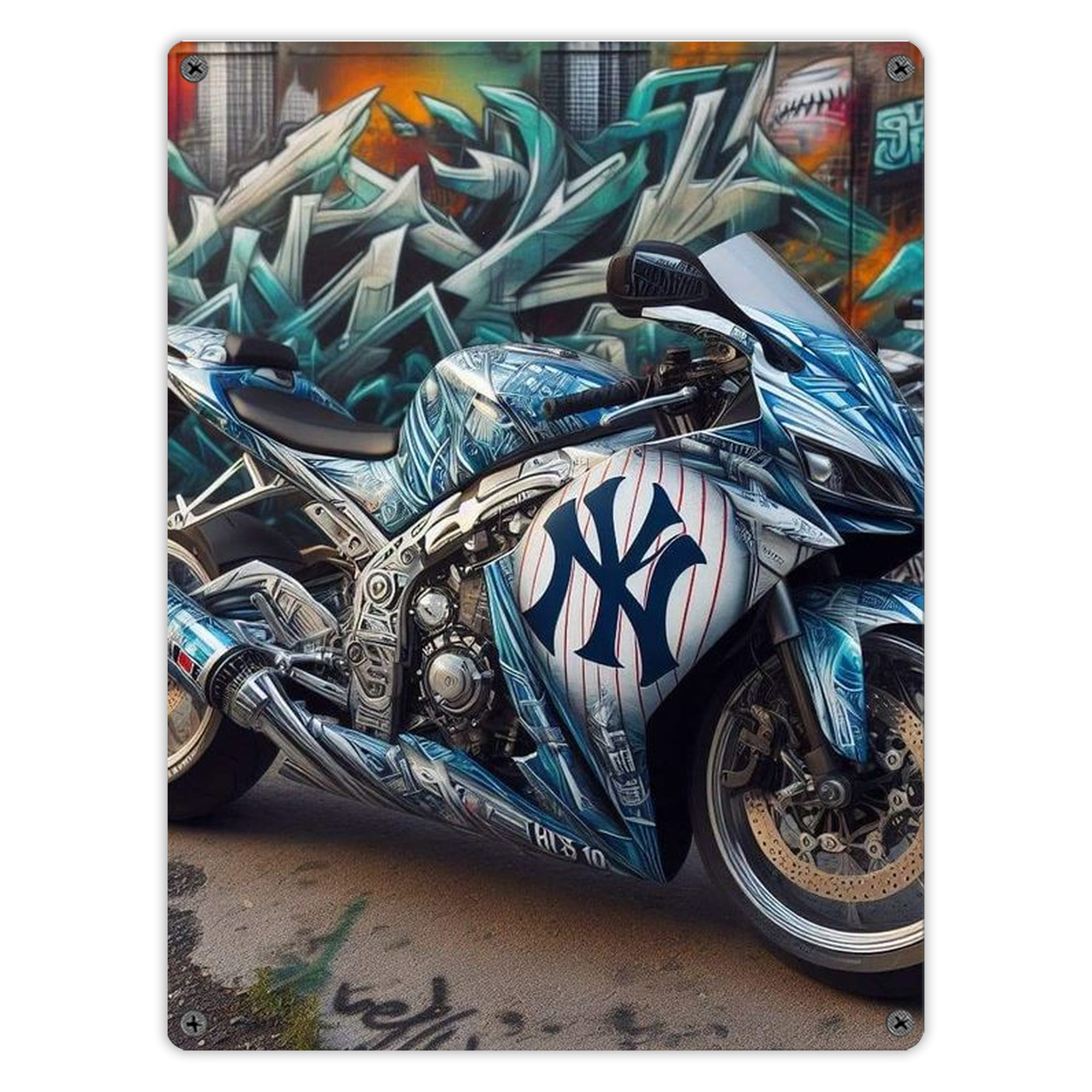 New York Yankees 343 Vintage Metal Tin Sign 12x16inch – Retro Wall Art Decor For Home, Bar, Kitchen, Bedroom, Office – Durable Iron Sheet Poster, Easy To Hang, Full-Color Printing