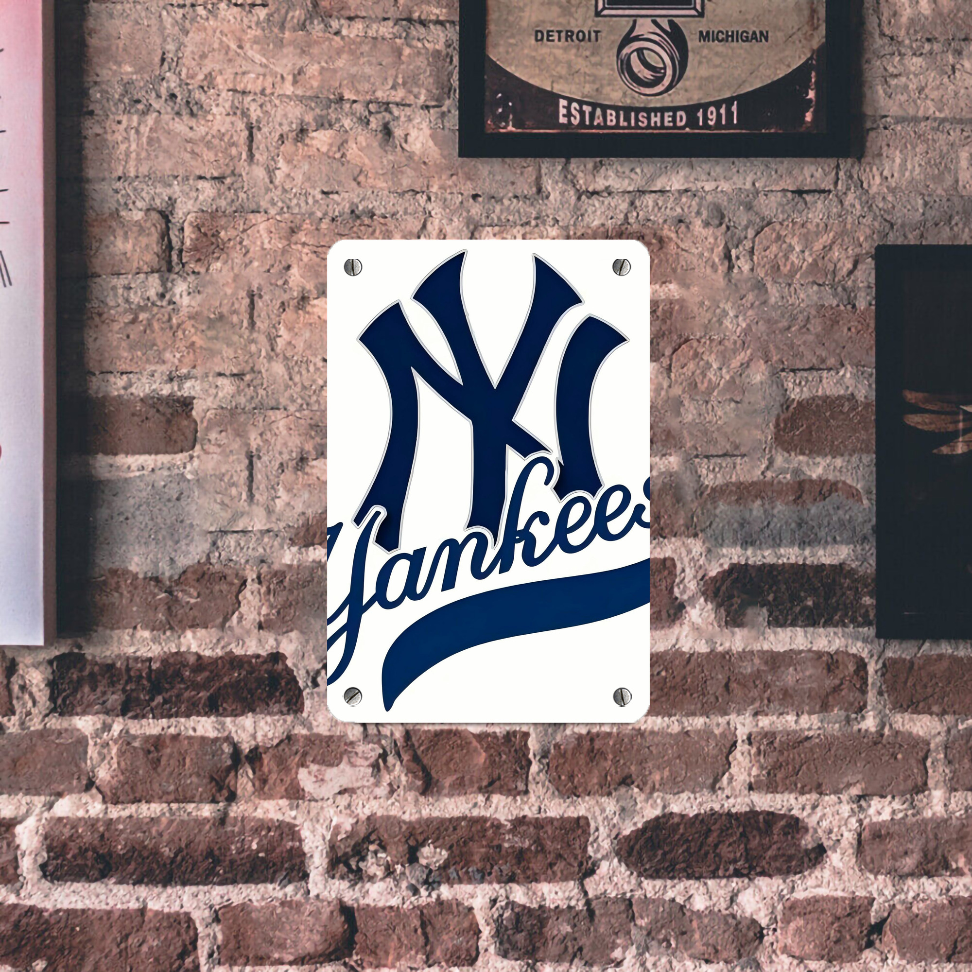 New York Yankees 116 Metal Tin Sign 8x12inch - High-Quality Full-Print Decorative Wall Art, Durable Rust-Resistant Metal Plaque For Living Room, Bedroom, Kitchen, Office, Bar Décor