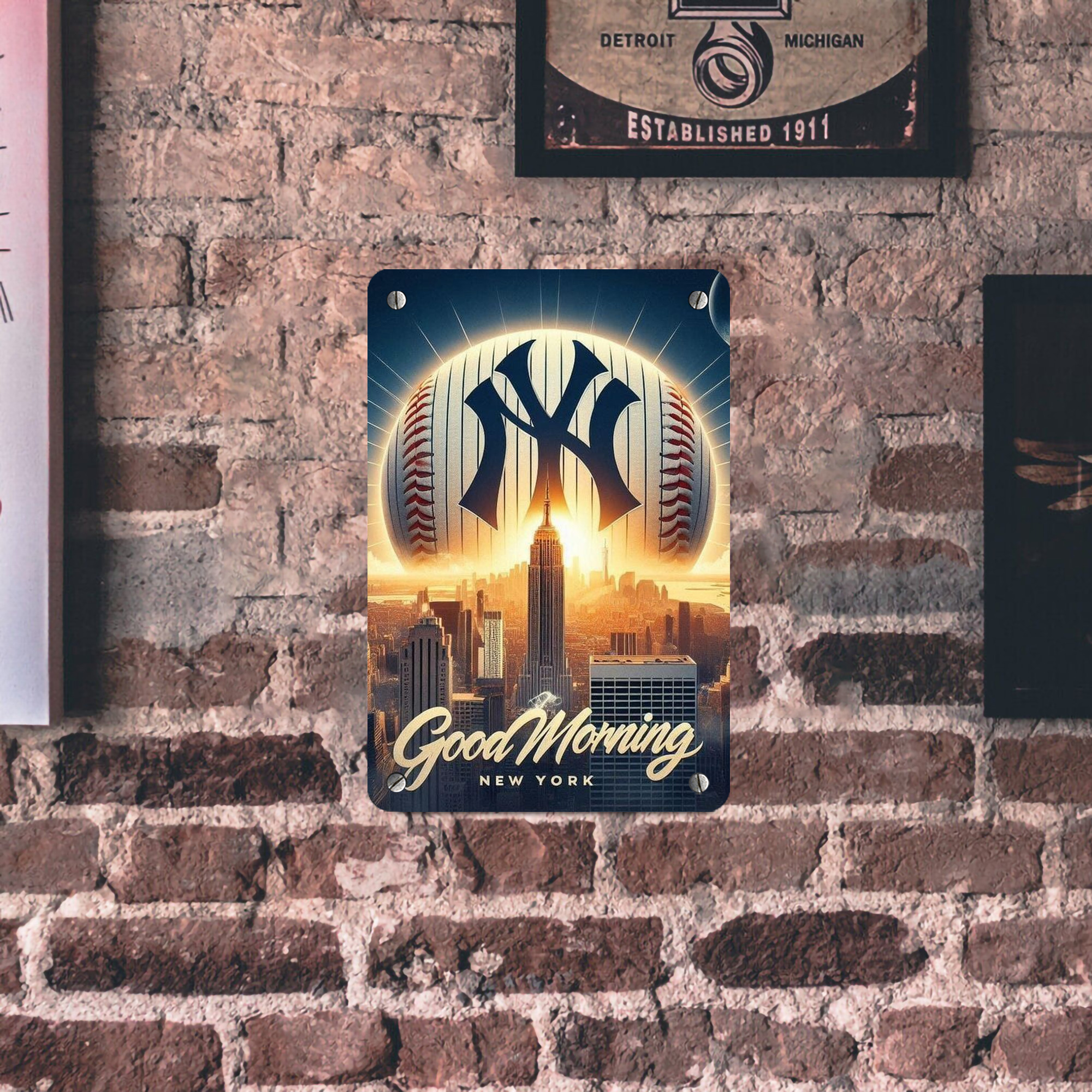 New York Yankees 111 Metal Tin Sign 8x12inch - High-Quality Full-Print Decorative Wall Art, Durable Rust-Resistant Metal Plaque For Living Room, Bedroom, Kitchen, Office, Bar Décor