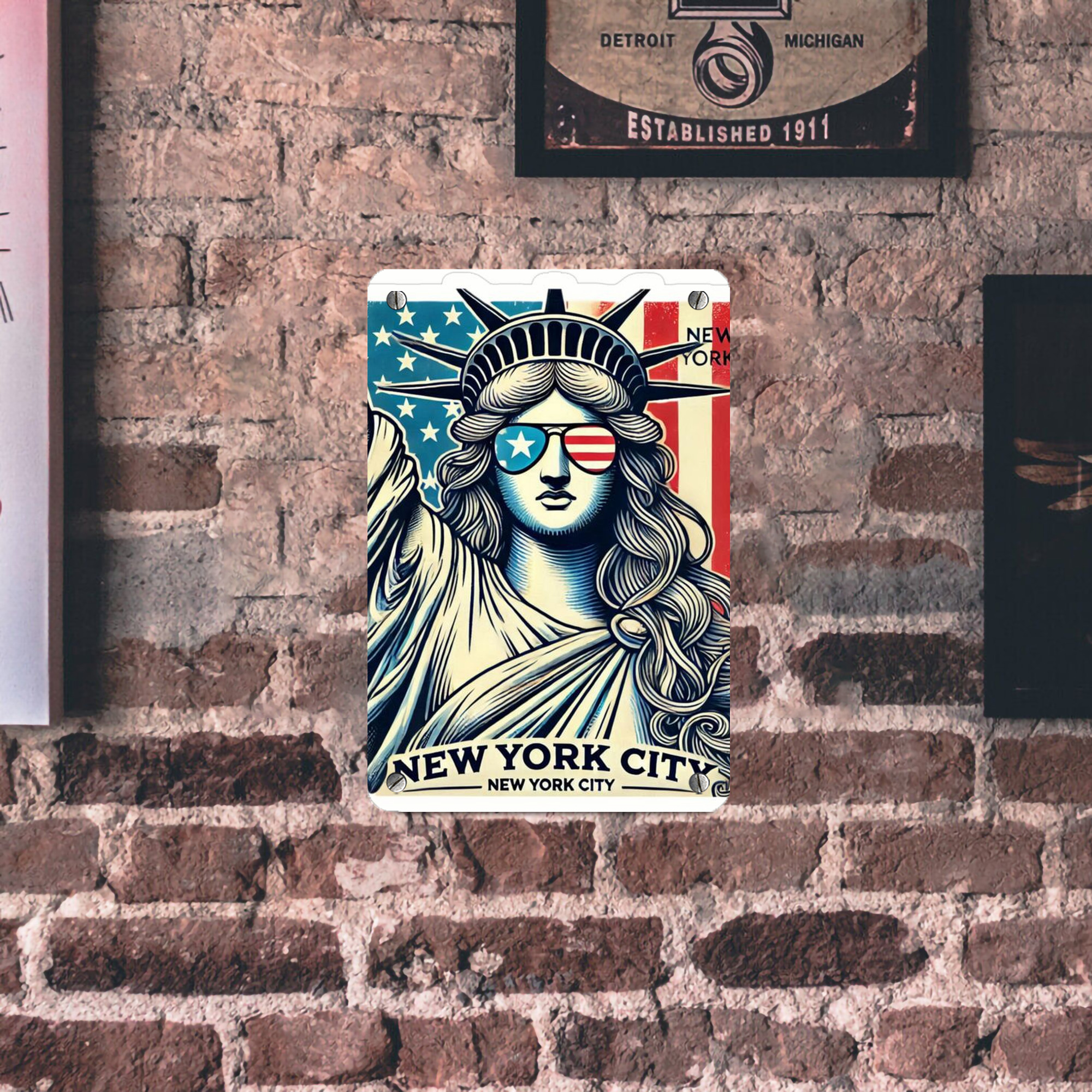 New York Yankees 114 Metal Tin Sign 8x12inch - High-Quality Full-Print Decorative Wall Art, Durable Rust-Resistant Metal Plaque For Living Room, Bedroom, Kitchen, Office, Bar Décor