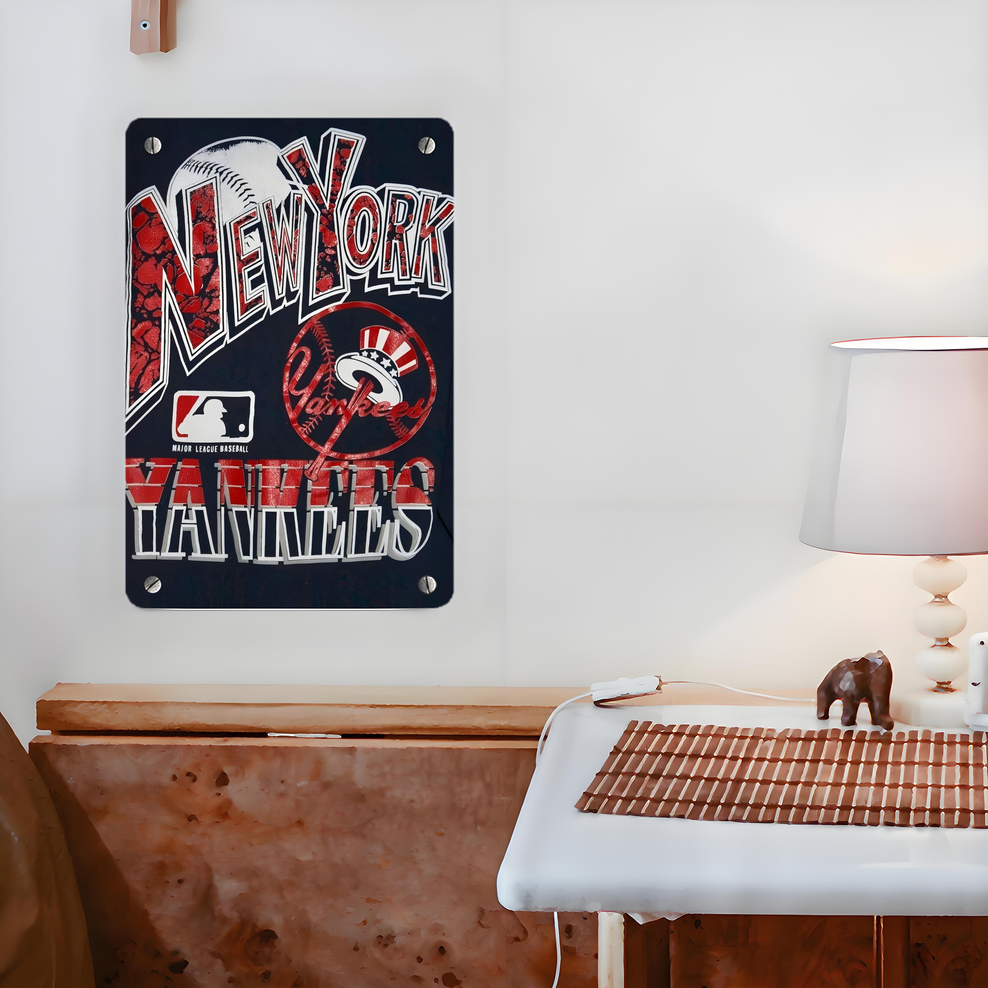 New York Yankees 125 Metal Tin Sign 8x12inch - High-Quality Full-Print Decorative Wall Art, Durable Rust-Resistant Metal Plaque For Living Room, Bedroom, Kitchen, Office, Bar Décor
