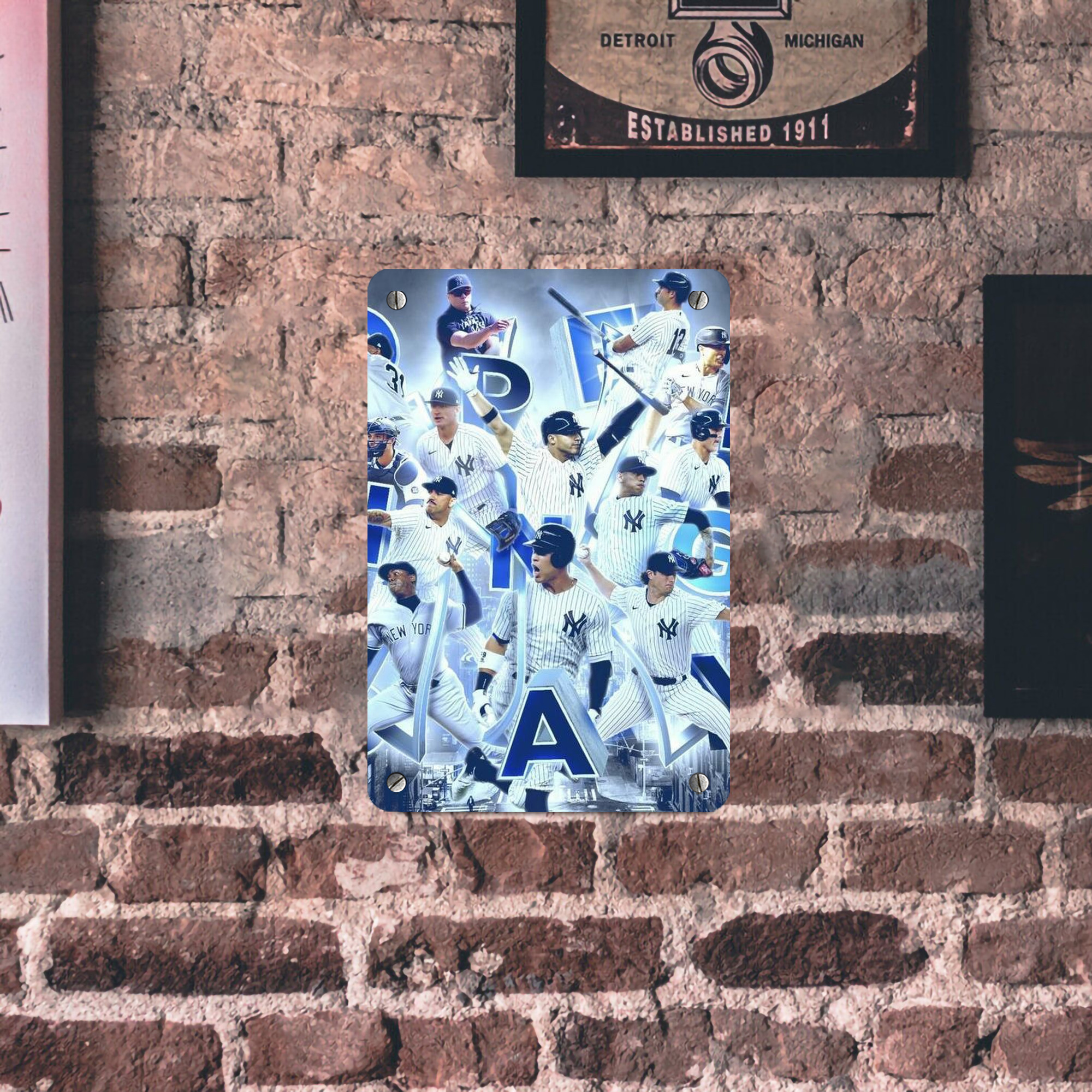 New York Yankees 236 Metal Tin Sign 8x12inch - High-Quality Full-Print Decorative Wall Art, Durable Rust-Resistant Metal Plaque For Living Room, Bedroom, Kitchen, Office, Bar Décor