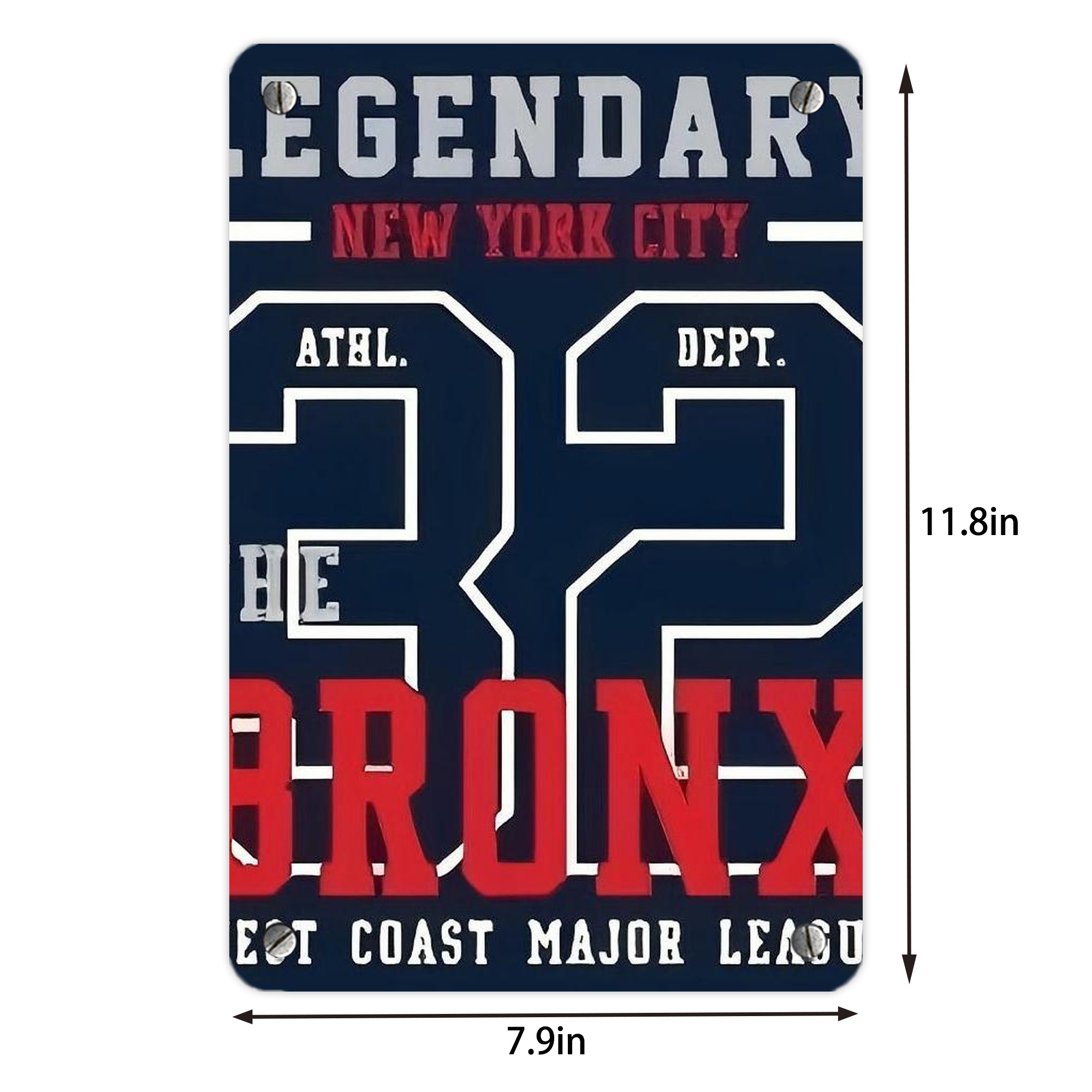 New York Yankees 132 Metal Tin Sign 8x12inch - High-Quality Full-Print Decorative Wall Art, Durable Rust-Resistant Metal Plaque For Living Room, Bedroom, Kitchen, Office, Bar Décor